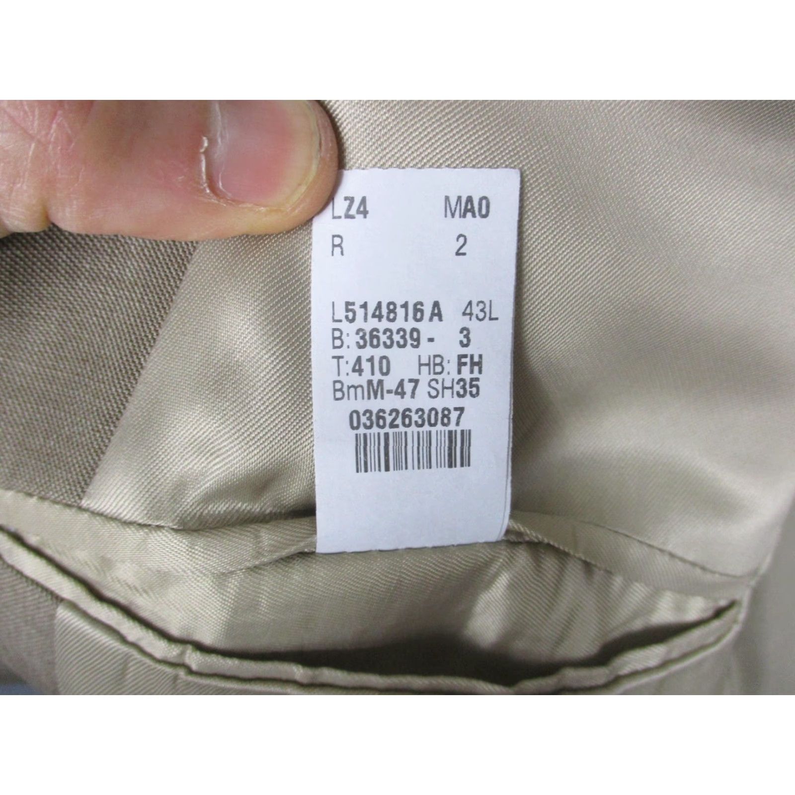 Ralph Lauren Lauren Ralph Lauren Sport Coat Blazer Mens 43L Tan Wool 2-Button Notch Lapel Long Woolmark, Beige, Business Wedding, Regular Fit Size 46R - 7 Thumbnail