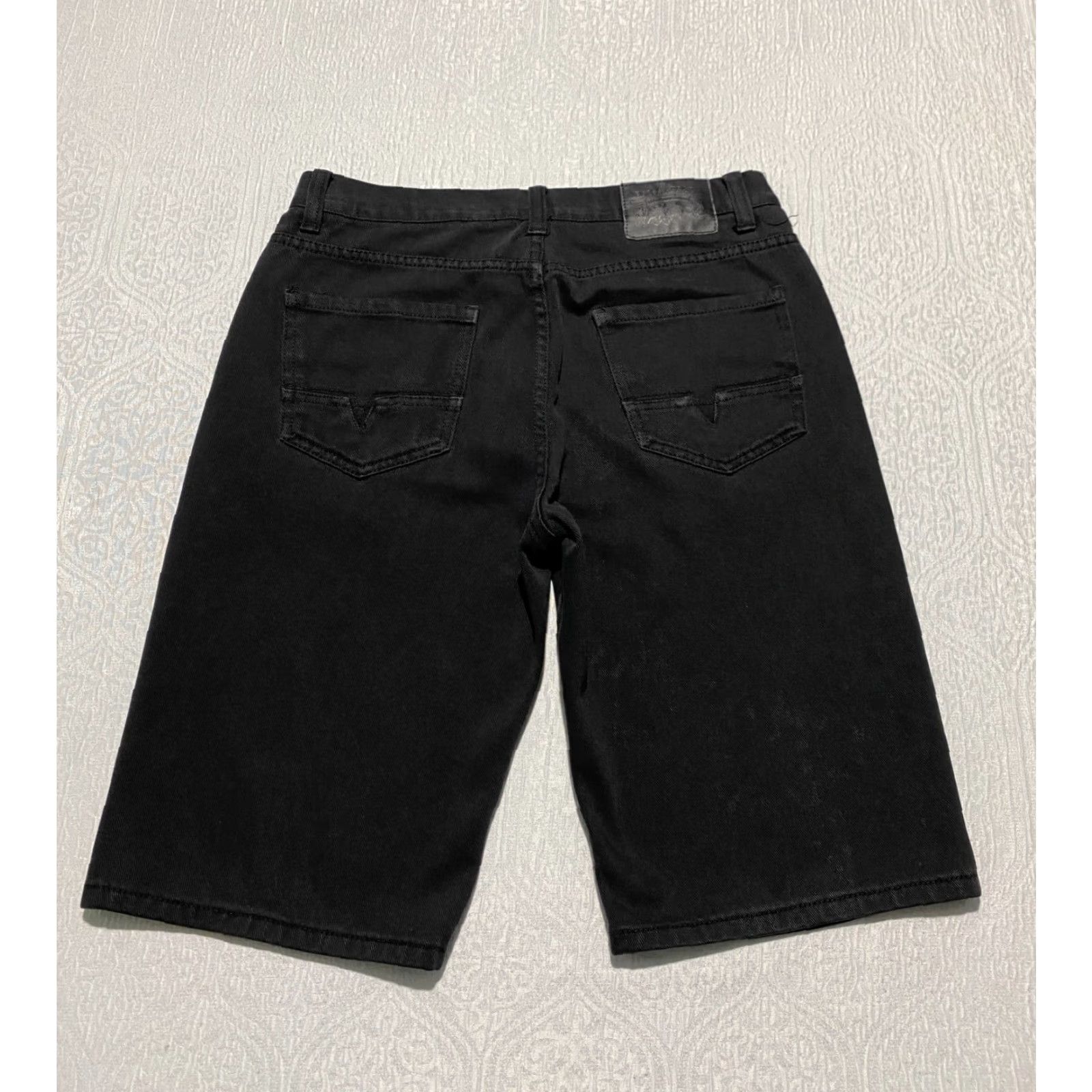 Vintage Access Jean Shorts Mens Bermuda 34 Black Jorts Pocket 5-Pocket Denim Cotton Polyester Hip Hop Streetwear Casual Summer 90s Womens? Size US 34 / EU 50 - 3 Thumbnail