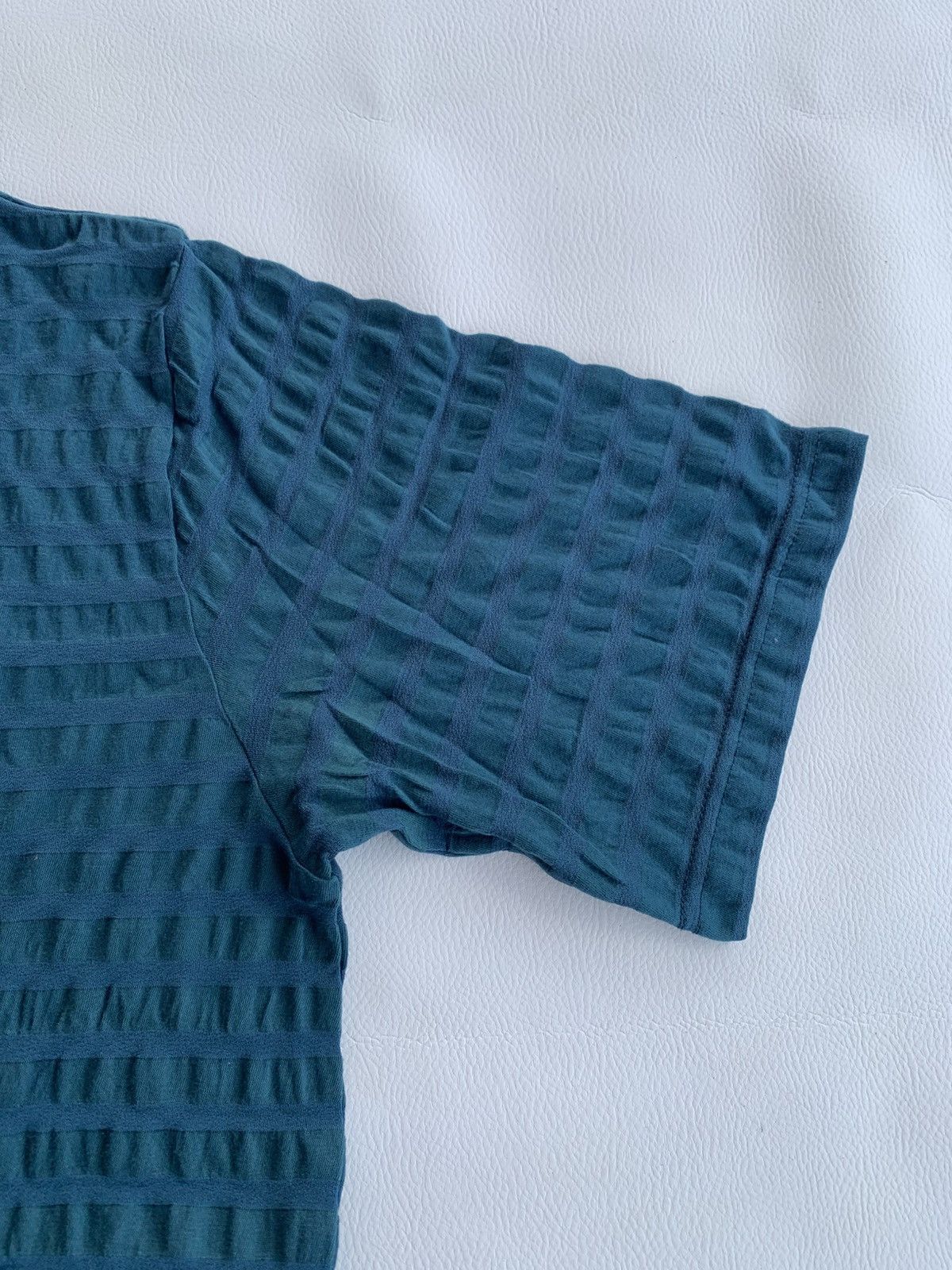 Issey Miyake Suny Madonna Gothic Stripe IsseyStyle Japanese Green Tshirt Size US M / EU 48-50 / 2 - 5 Thumbnail