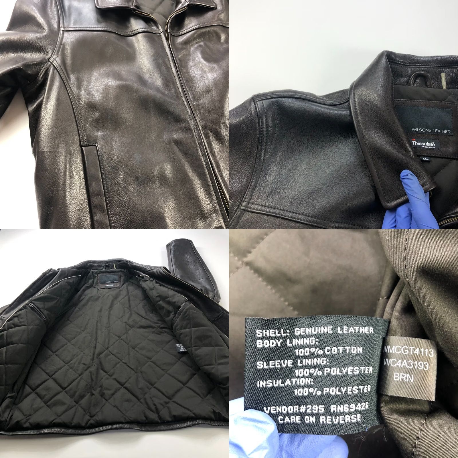 Vintage VINTAGE Wilson's Leather Bomber Jacket 2XL Brown 100% Leather 3M Thinsulate Full Zip Pockets Mens XL? Size US XXL / EU 58 / 5 - 9 Thumbnail