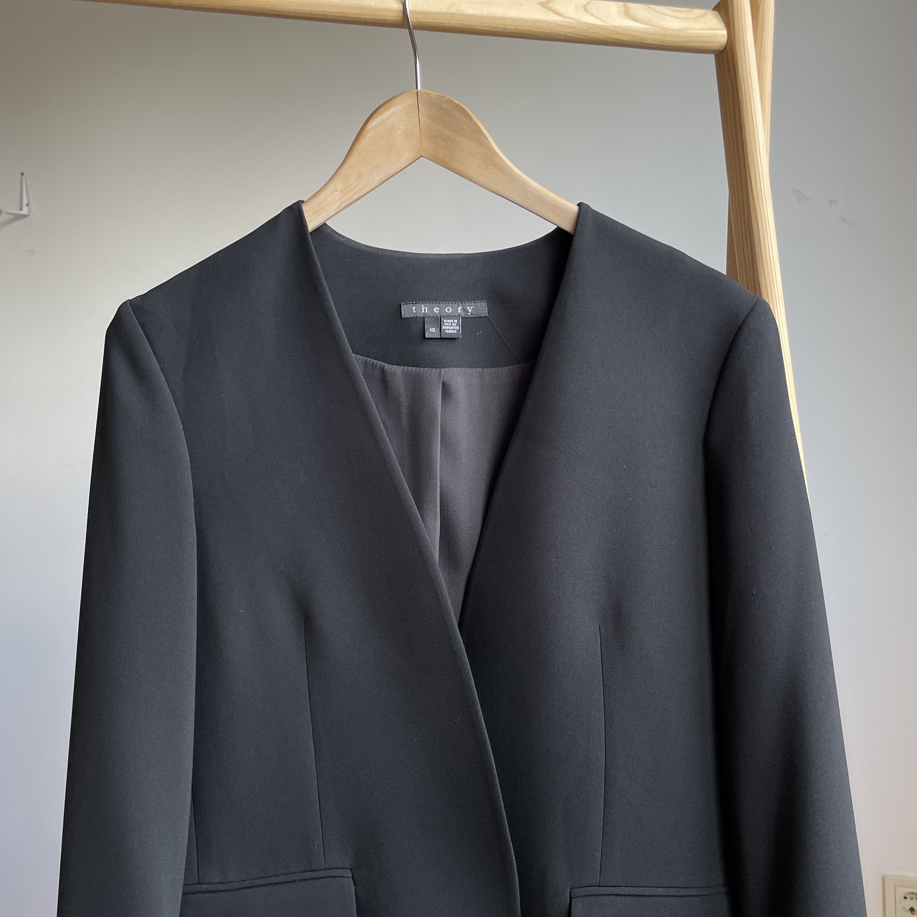 Theory Theory Niransi Admiral Crepe Open Front Blazer Womens Blazer Size L / US 10 / IT 46 - 4 Thumbnail