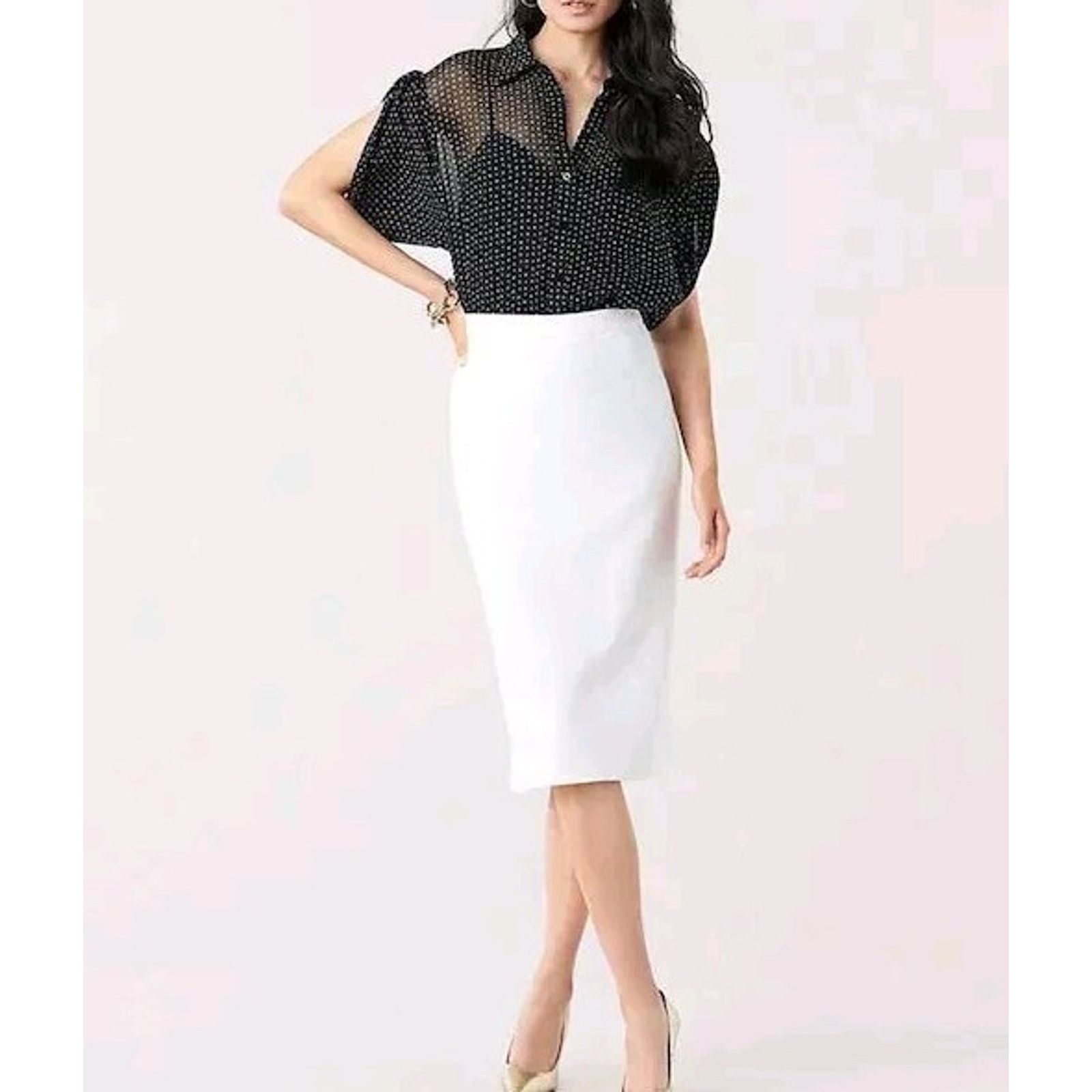 Diane von Furstenberg DIANE VON FURSTENBERG DVF BEATRIZ GEO Silk GRID L A002001 Size L / US 10 / IT 46 - 3 Thumbnail