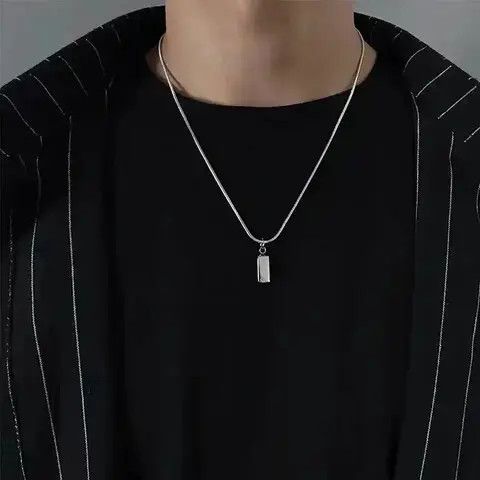 Other Stainless Steel Chain with Square Pendant Necklace Size ONE SIZE - 3 Thumbnail