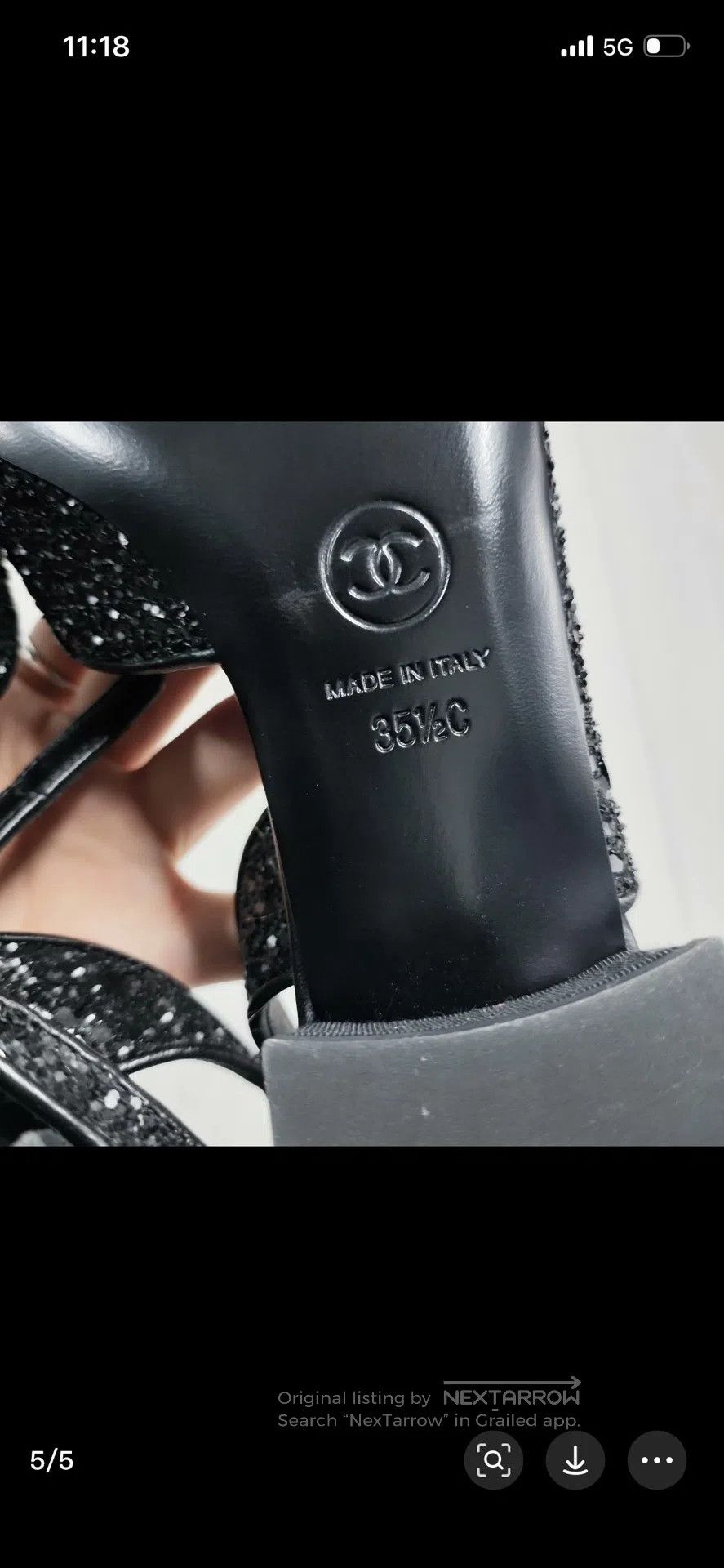 Chanel Chanel Black sequined Mary Jane block heel shoes| Size US 6 / IT 36 - 5 Thumbnail