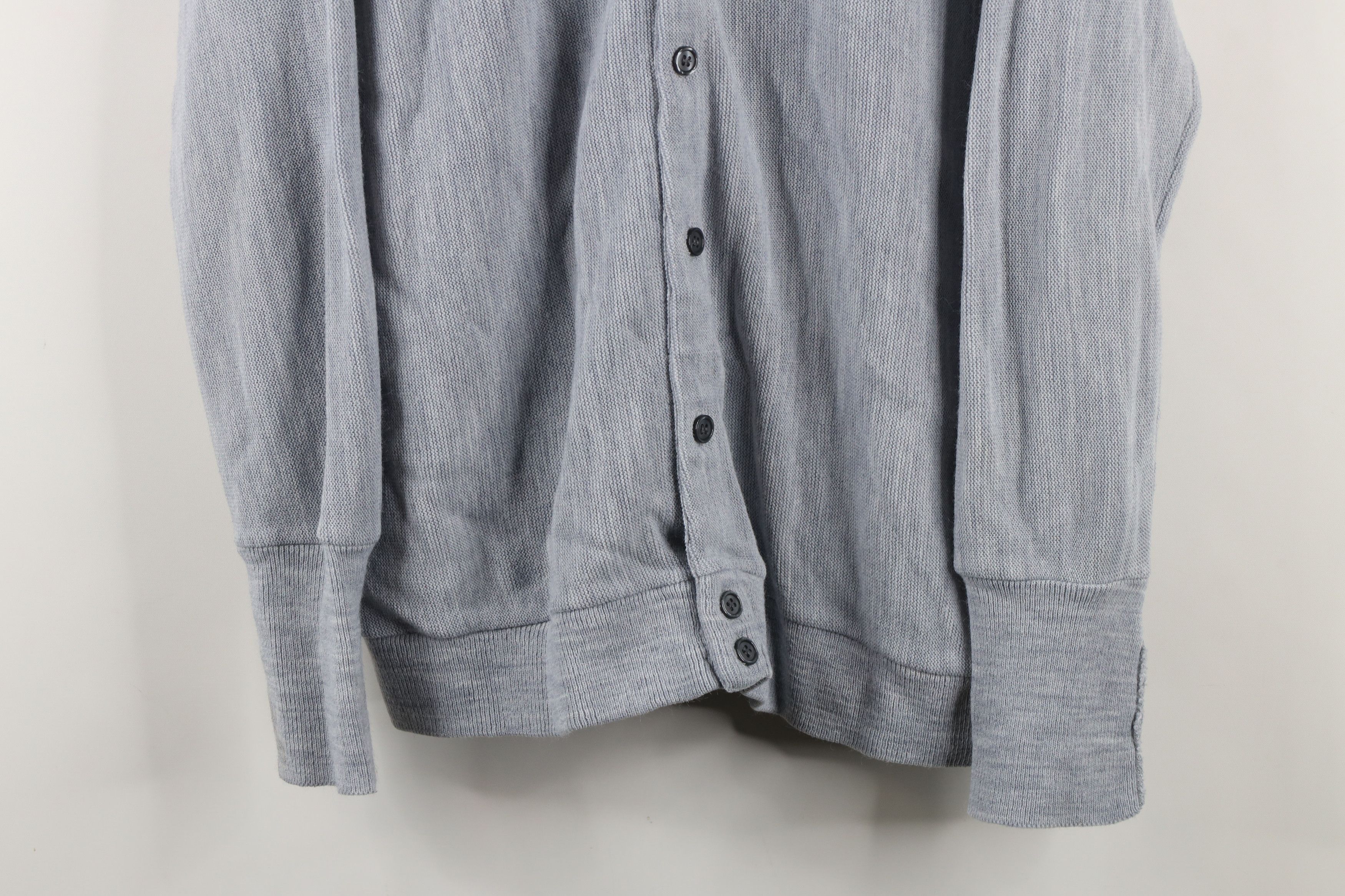 Vintage Vintage 90s Streetwear Blank Knit Cardigan Sweater Gray USA Size US L / EU 52-54 / 3 - 3 Thumbnail