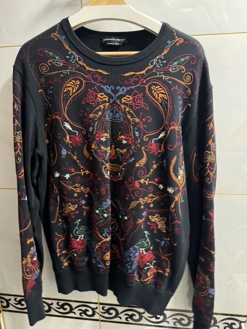 Alexander McQueen Alexander McQueen Embroidered Black Sweatshirt- DMC Size US M / EU 48-50 / 2 - 1 Thumbnail