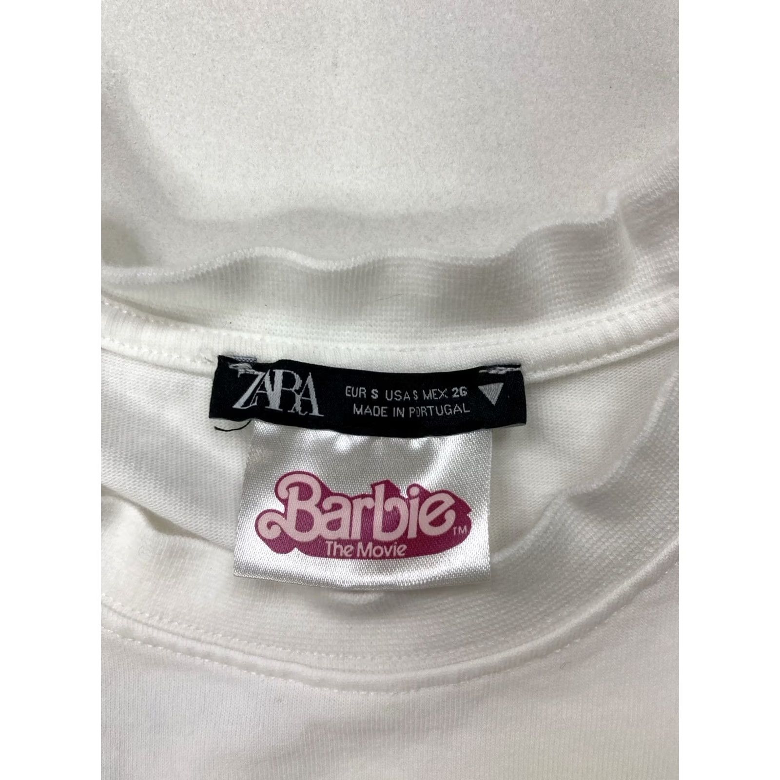 Zara VINTAGE Zara Barbie The Icon Graphic T-shirt Women Small White Short Sleeve Size S / US 4 / IT 40 - 4 Thumbnail