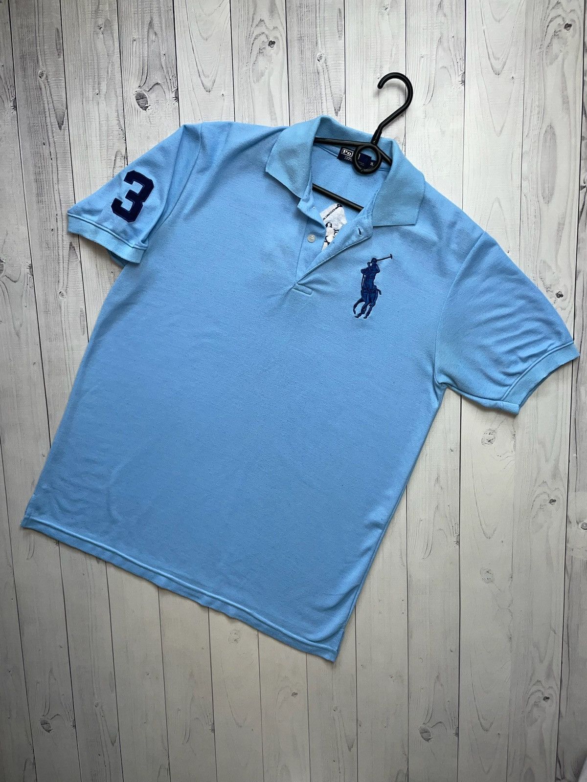 Vintage Vintage polo Ralph Lauren blue big logo size XL rare Size US XL / EU 56 / 4 - 2 Thumbnail
