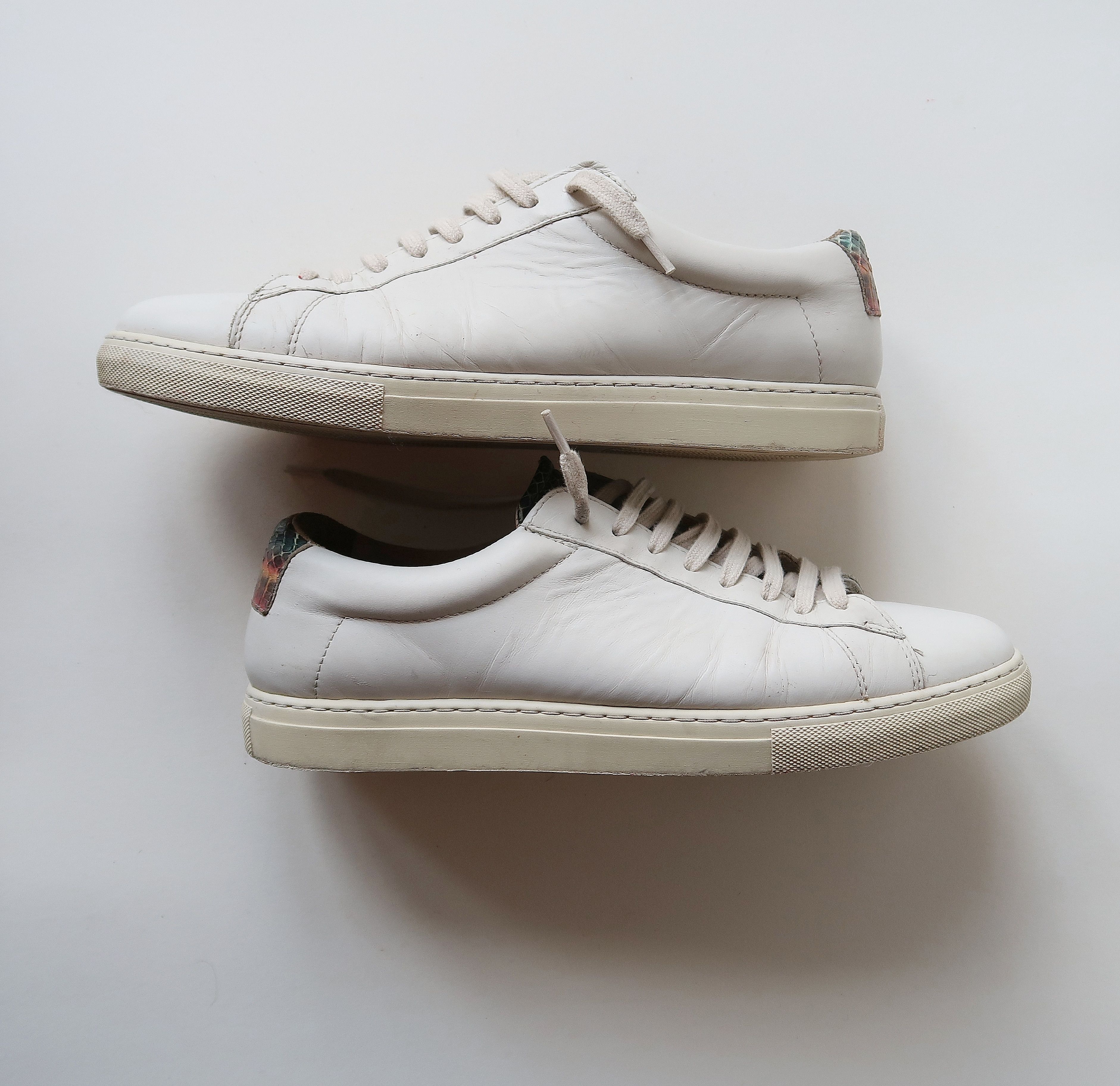 ZESPA White Nappa Leather Womens Low Top Sneakers Size US 9 / IT 39 - 4 Thumbnail