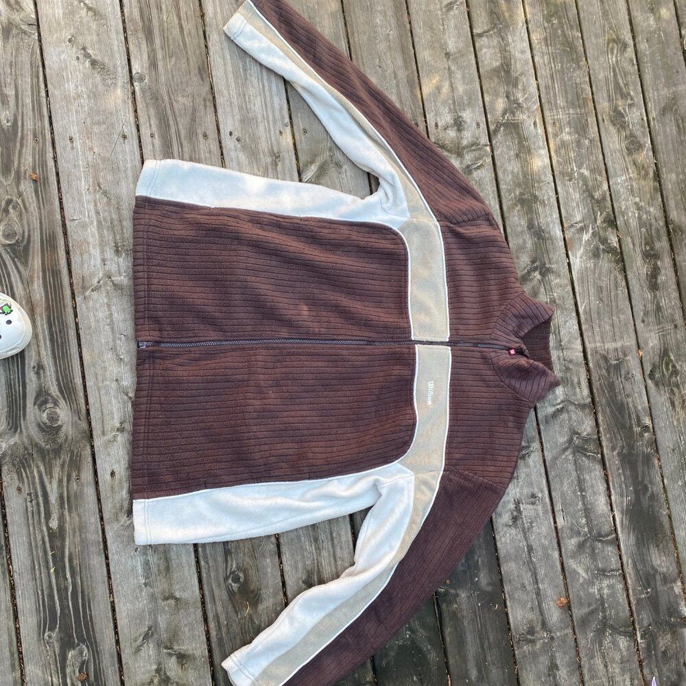 Wilson Vintage 90s Wilson Embroidered Corduroy Zip Up Jacket Brown Size US L / EU 52-54 / 3 - 3 Thumbnail