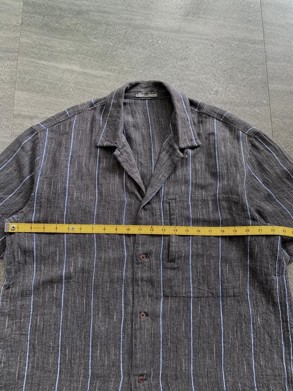 Issey Miyake FREE TAX! 90s Linen Relaxed Striped Shirt Size US L / EU 52-54 / 3 - 12 Thumbnail