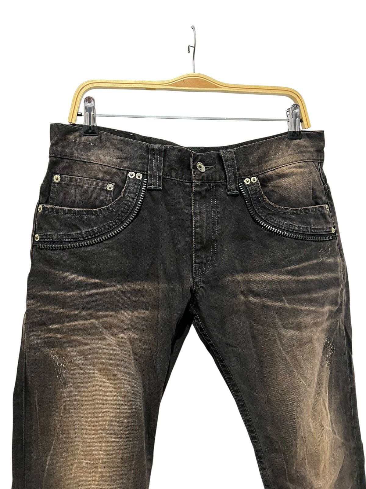 If Six Was Nine Semantic Mudwash skull distressed denim pants Size US 32 / EU 48 - 7 Thumbnail