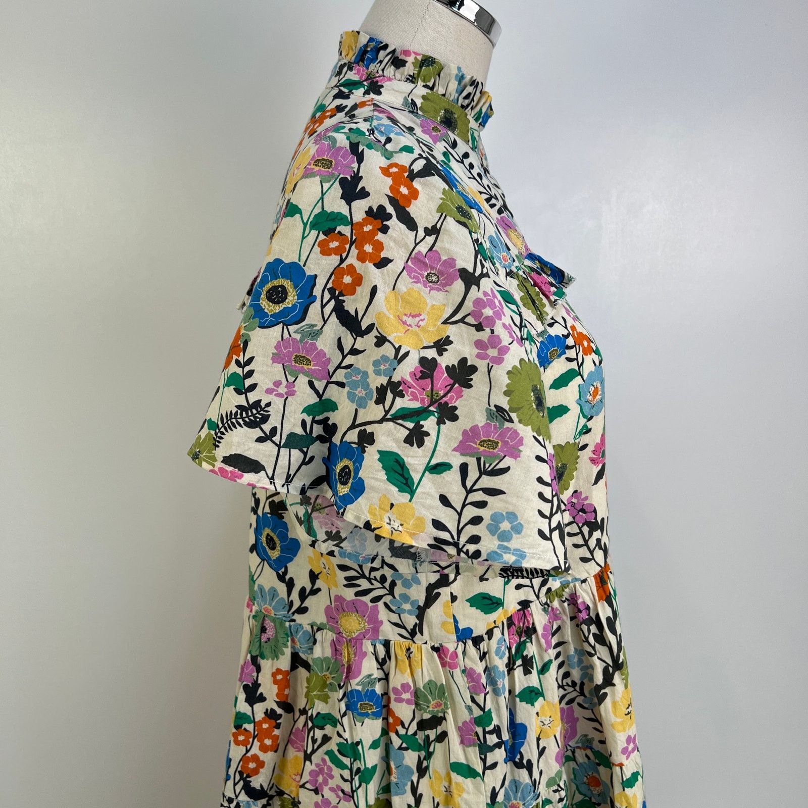 Anthropologie Anthropologie Ro's Garden Vibeka Ruffled Mini Shirt Dress Size XS / US 0-2 / IT 36-38 - 7 Thumbnail