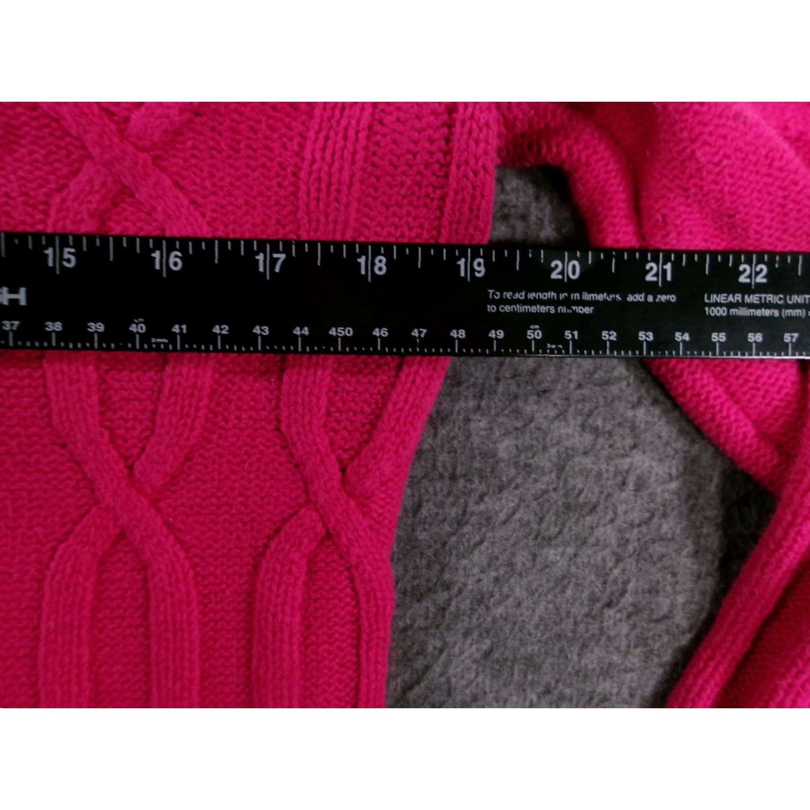 Vintage HANNAH Pink Cable Knit Sweater Women Medium Turtleneck Cozy Preppy Y2K Size M / US 6-8 / IT 42-44 - 3 Thumbnail
