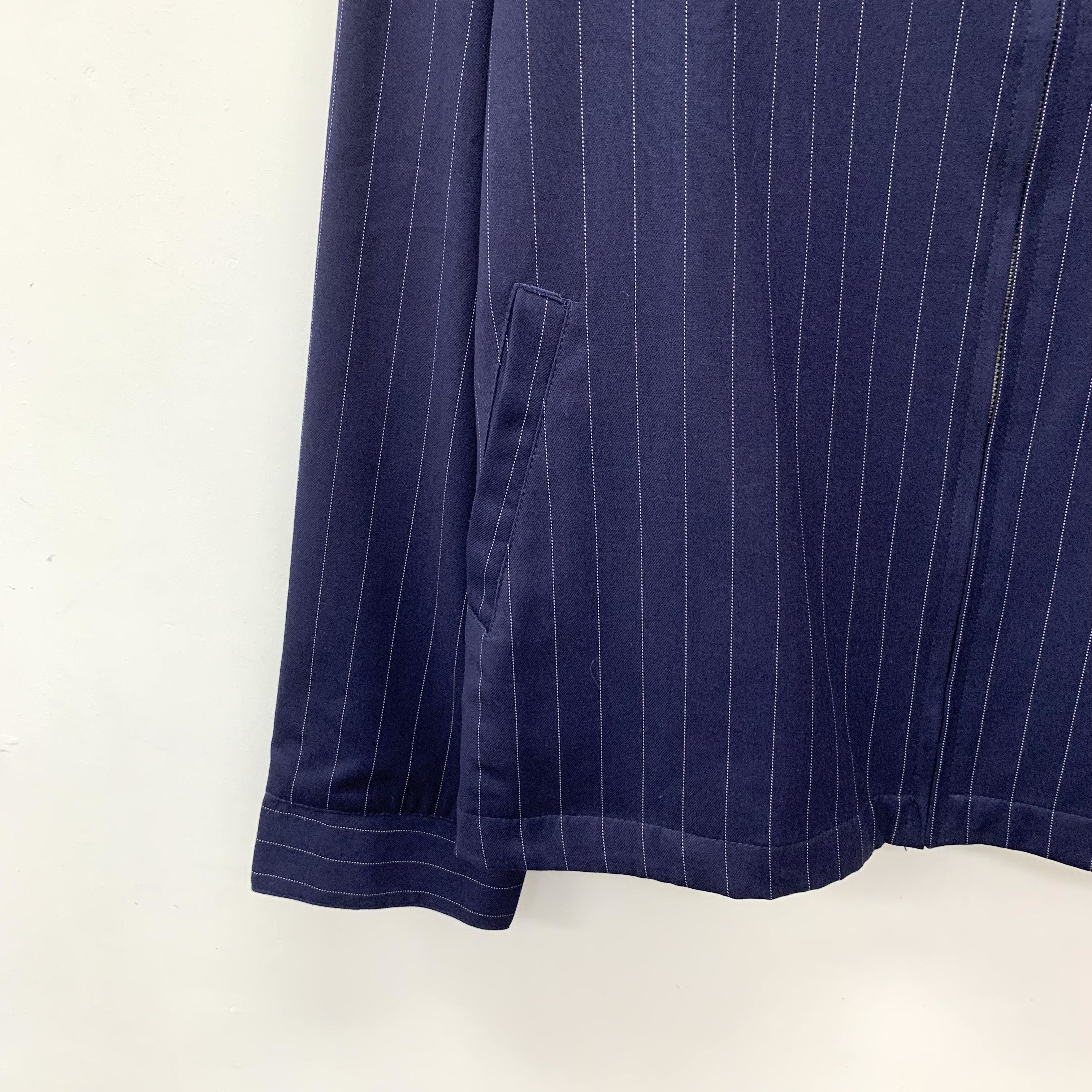 Stussy Stussy x CDG Stripe Logo Zip Jacket Navy (M) Size US M / EU 48-50 / 2 - 4 Thumbnail