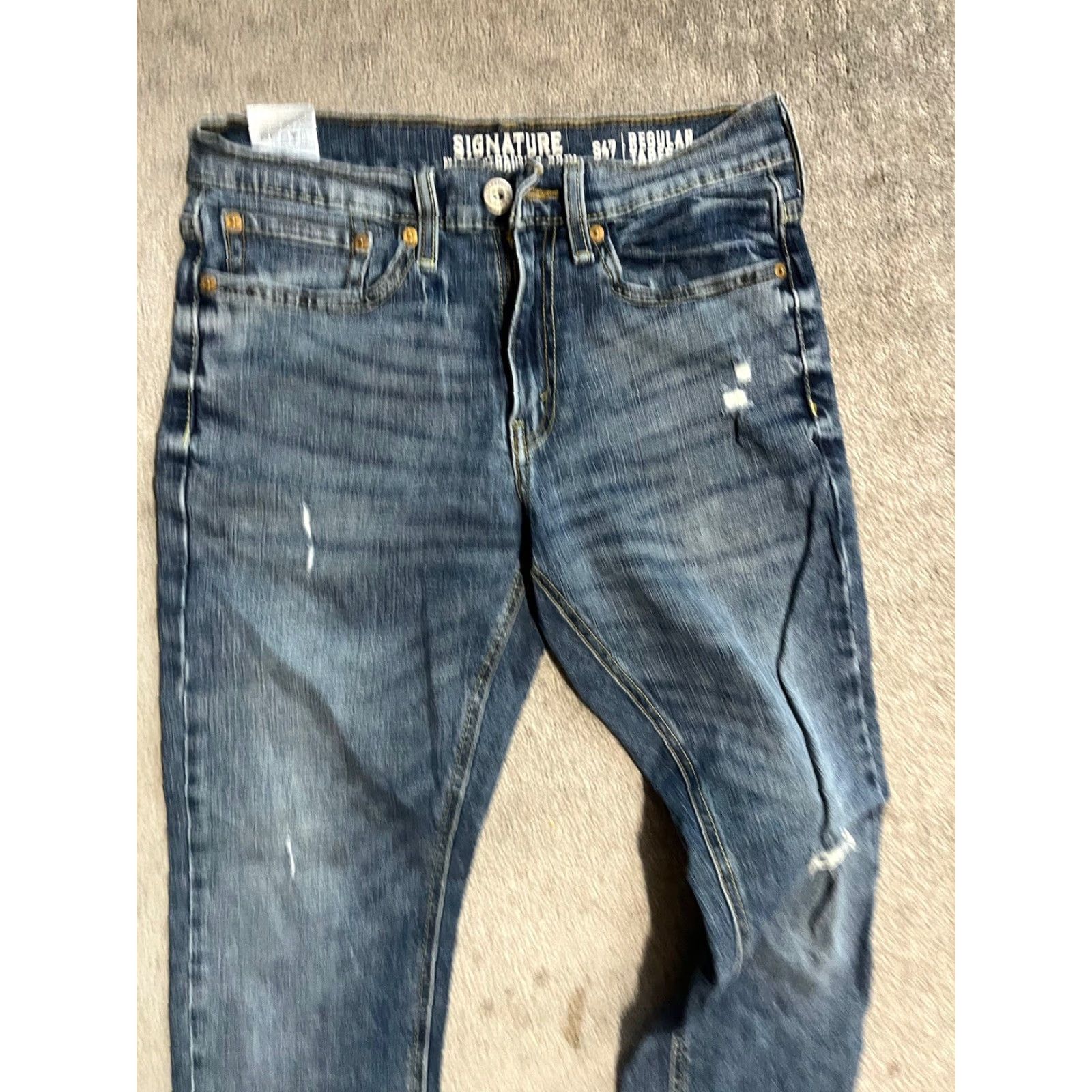 Vintage Levi Signature Jeans Men Regular Taper Leg 28x30 Blue 5-Pocket Denim Cotton Blend Medium Wash Vintage No Size US 30 / EU 46 - 4 Thumbnail