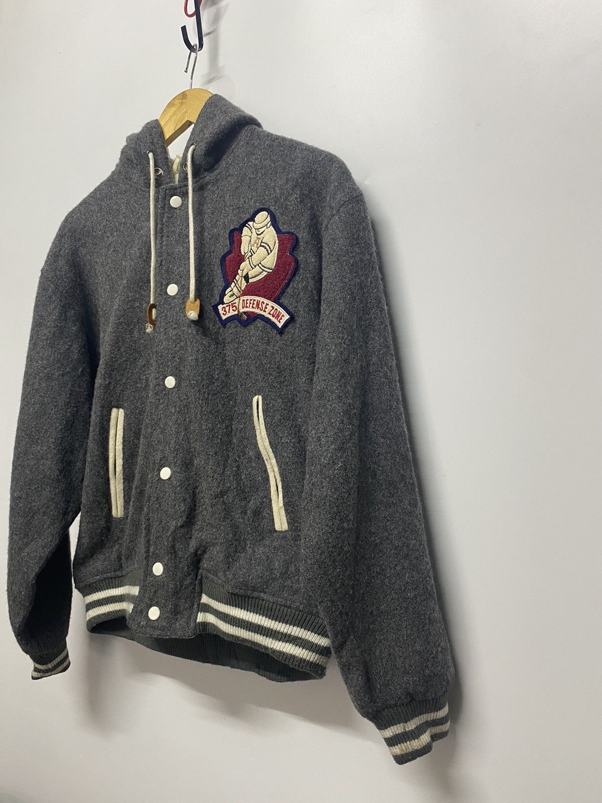 Designer × Japanese Brand Japan Brand Varsity Wool Jacket Hooded Alabama Defense Zone Size US L / EU 52-54 / 3 - 6 Thumbnail