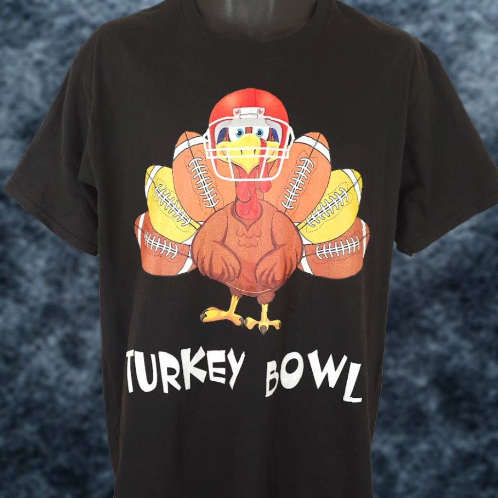 Port & Company Turkey Bowl T Shirt Mens Size Large Black Football Port & Company Shirt Men L Black Football Size US L / EU 52-54 / 3 - 1 Thumbnail
