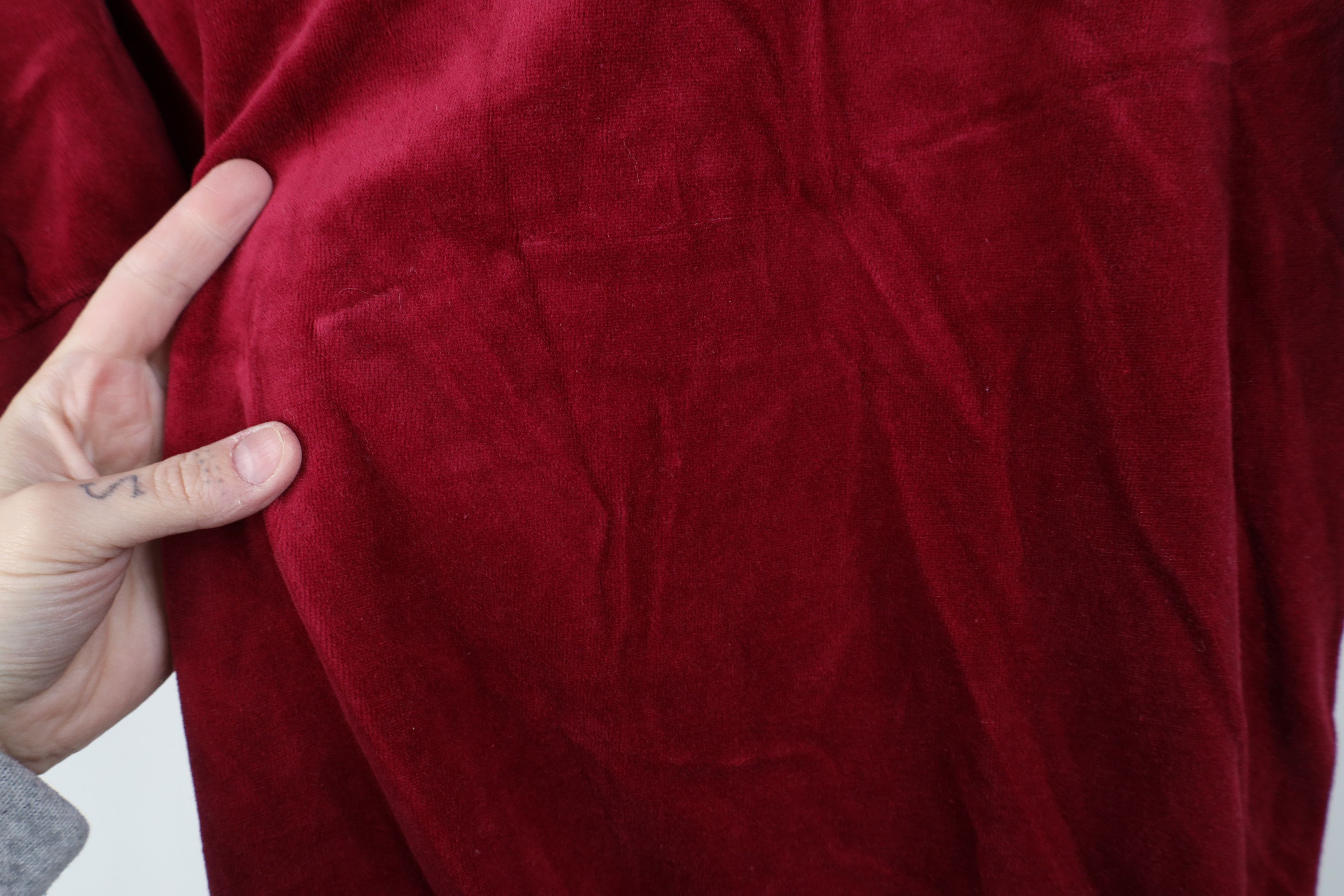 Vintage Vintage 70s Streetwear Velour Collared Pullover Polo Red USA Size US XL / EU 56 / 4 - 10 Thumbnail