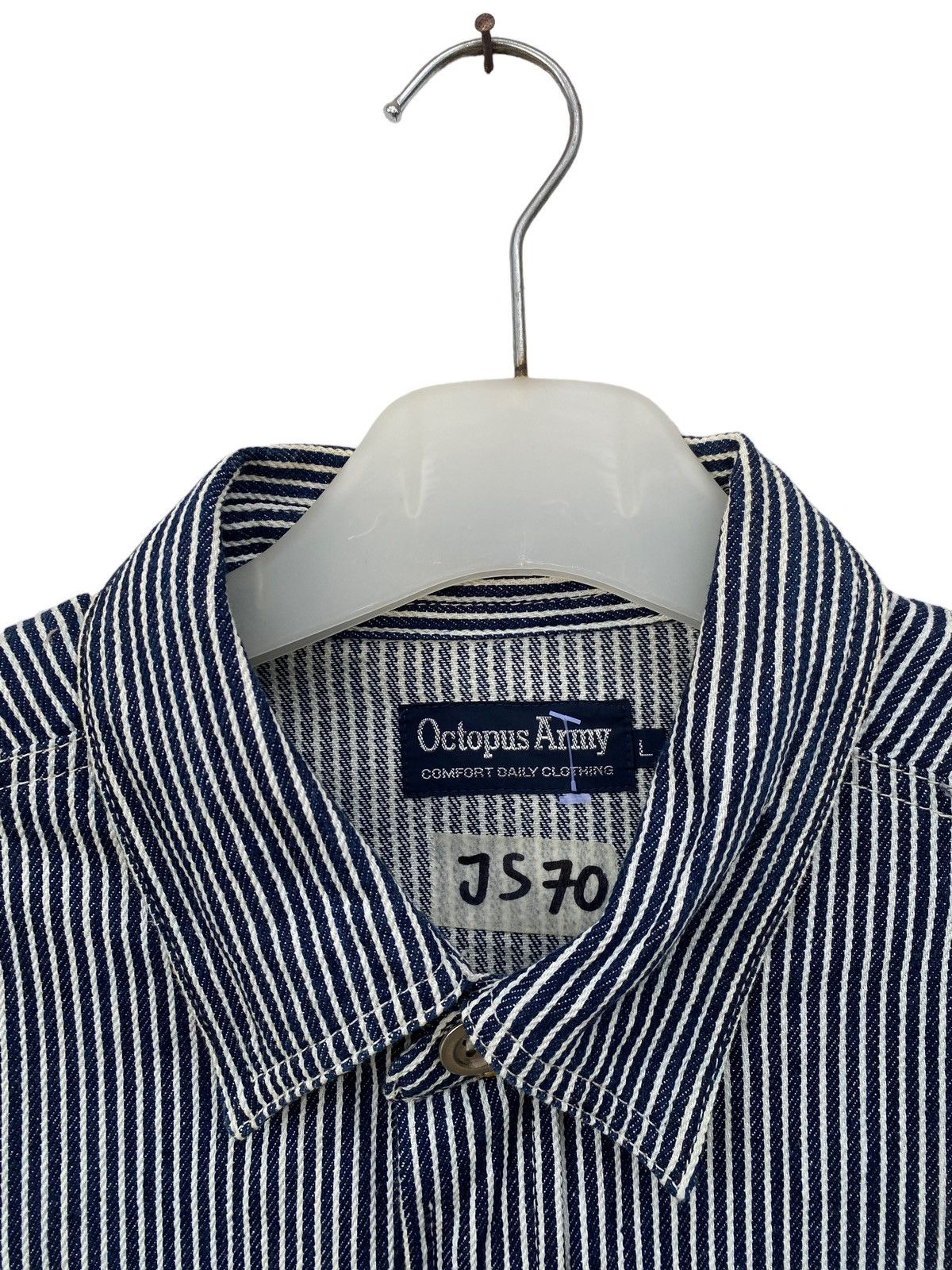 Japanese Brand Octopus Army Hickory Stripe Button Down Jacket Size US L / EU 52-54 / 3 - 4 Thumbnail