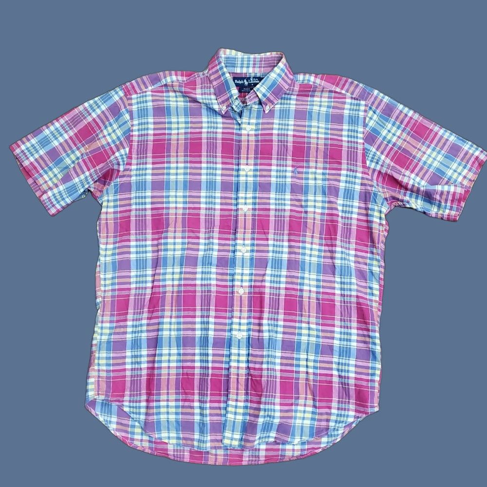 Ralph Lauren Ralph Lauren Blake Shirt Mens L Plaid Short Sleeve Button-Down Cotton Casual Size US L / EU 52-54 / 3 - 1 Thumbnail