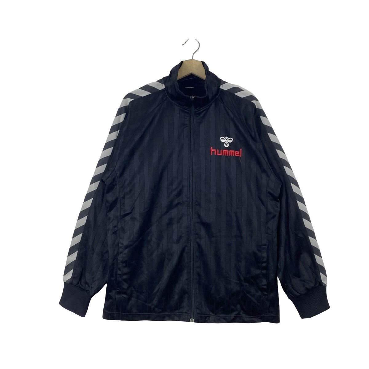 Hummel Vintage HUMMEL TRACK Jacket Chevron Striped Full Zip Size US XL / EU 56 / 4 - 1 Thumbnail