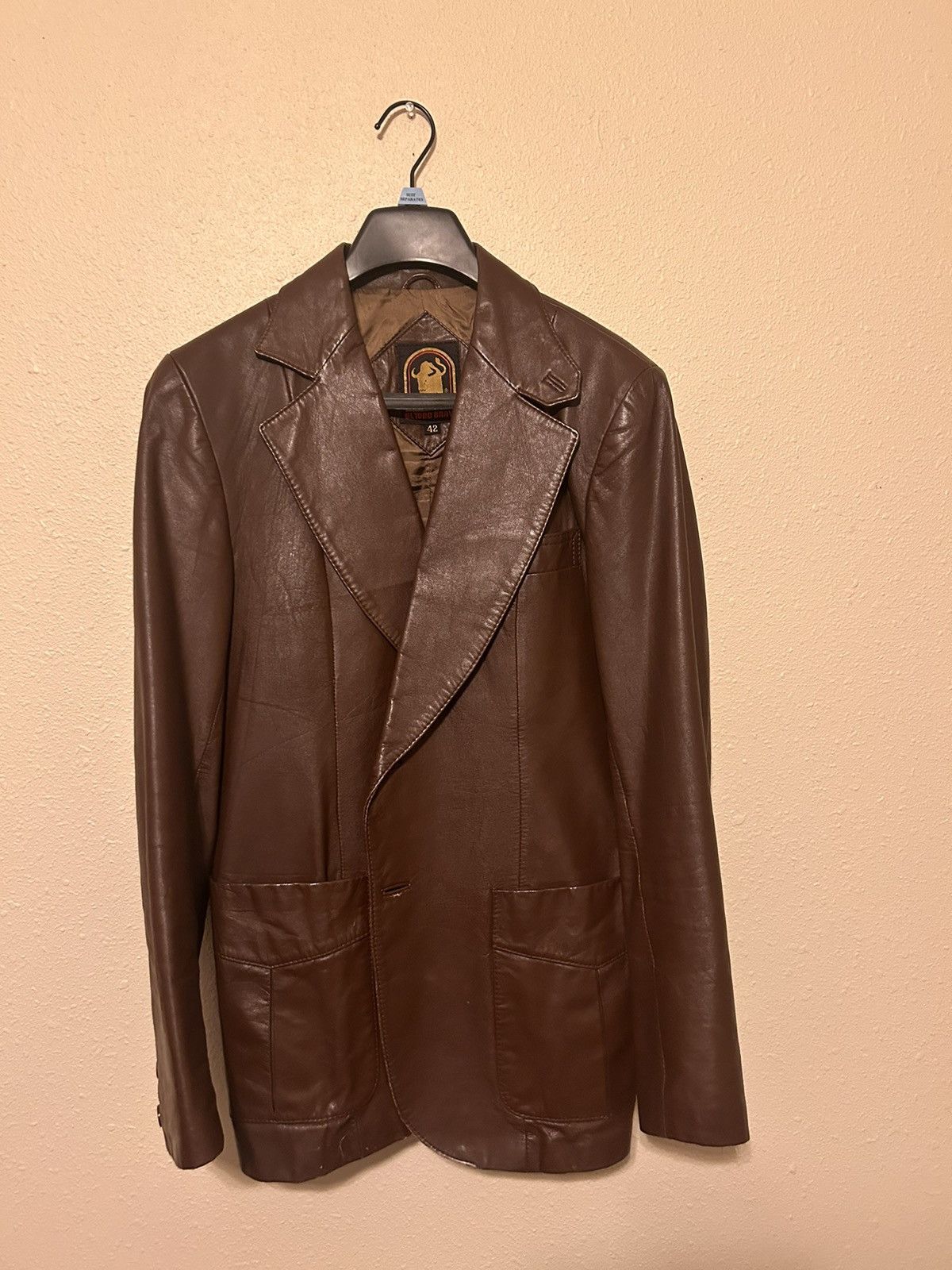 Vintage Mens vintage brown leather jacket Size US L / EU 52-54 / 3 - 1 Thumbnail