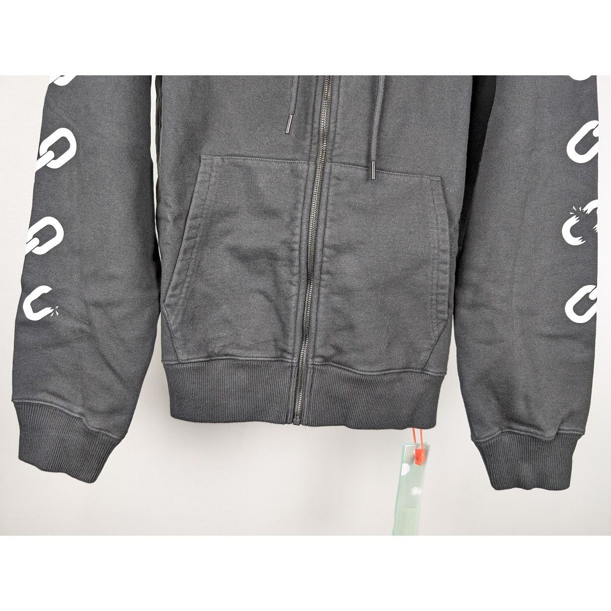 Off-White o1rshd1 Q:2 / Chain Arr Slim Zip Hoodie in Black/White Size US M / EU 48-50 / 2 - 10 Thumbnail