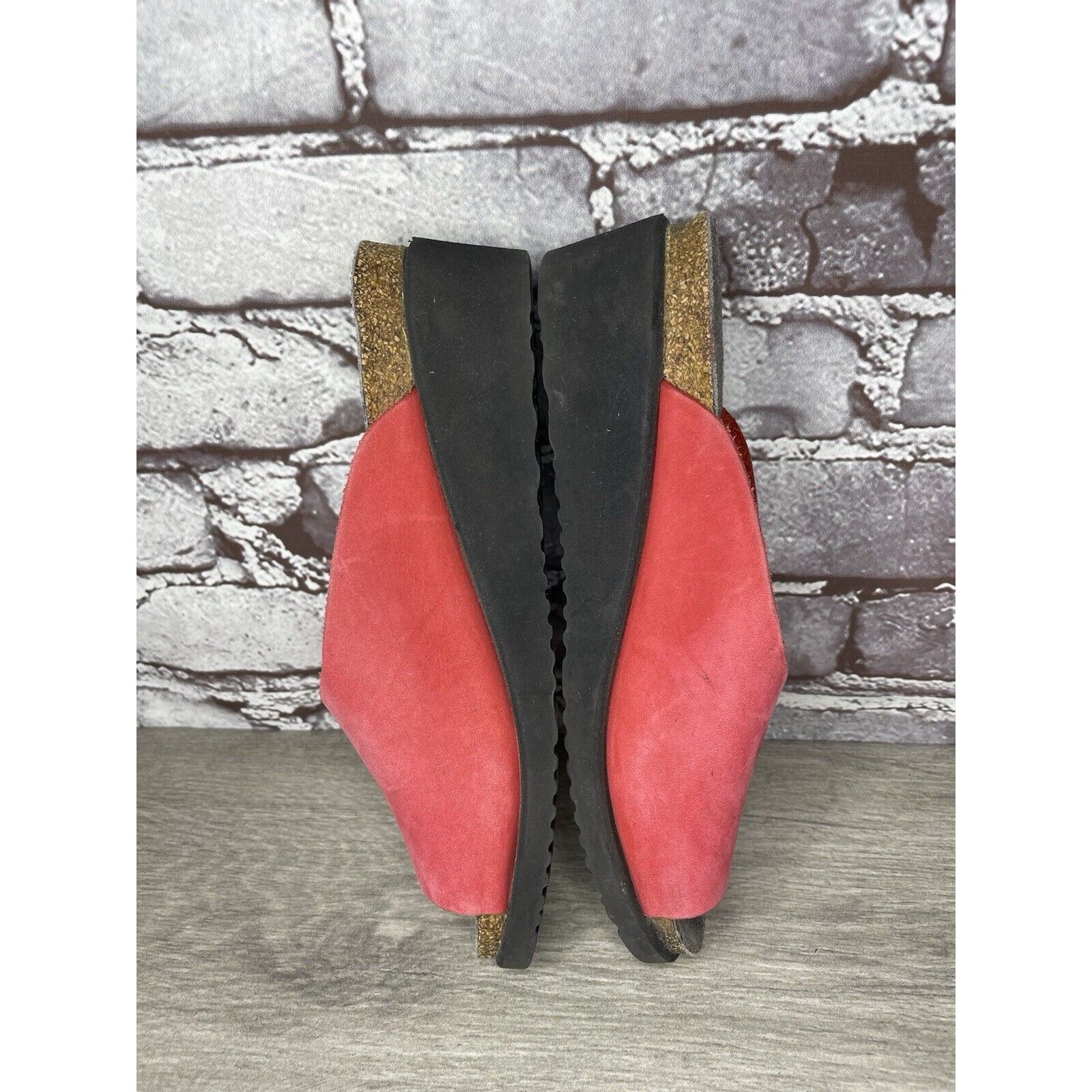 Mephisto Mephisto Lisane Pink Nubuck Leather Slide Cork Wedge Sandals Size US 6 / IT 36 - 14 Thumbnail