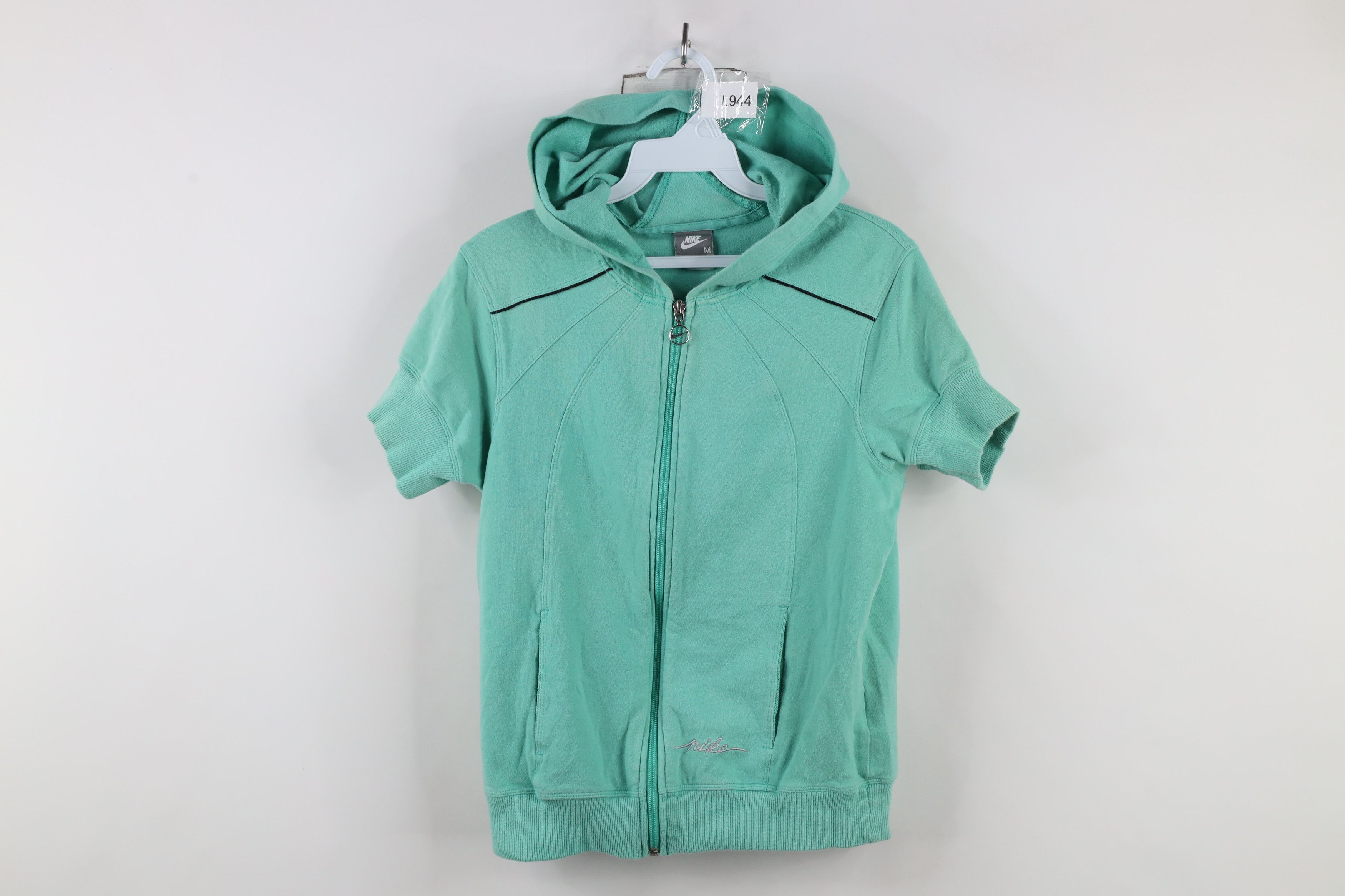 Nike × Vintage Vintage Y2K Nike Babydoll Cropped Short Sleeve Hoodie Size M / US 6-8 / IT 42-44 - 1 Thumbnail