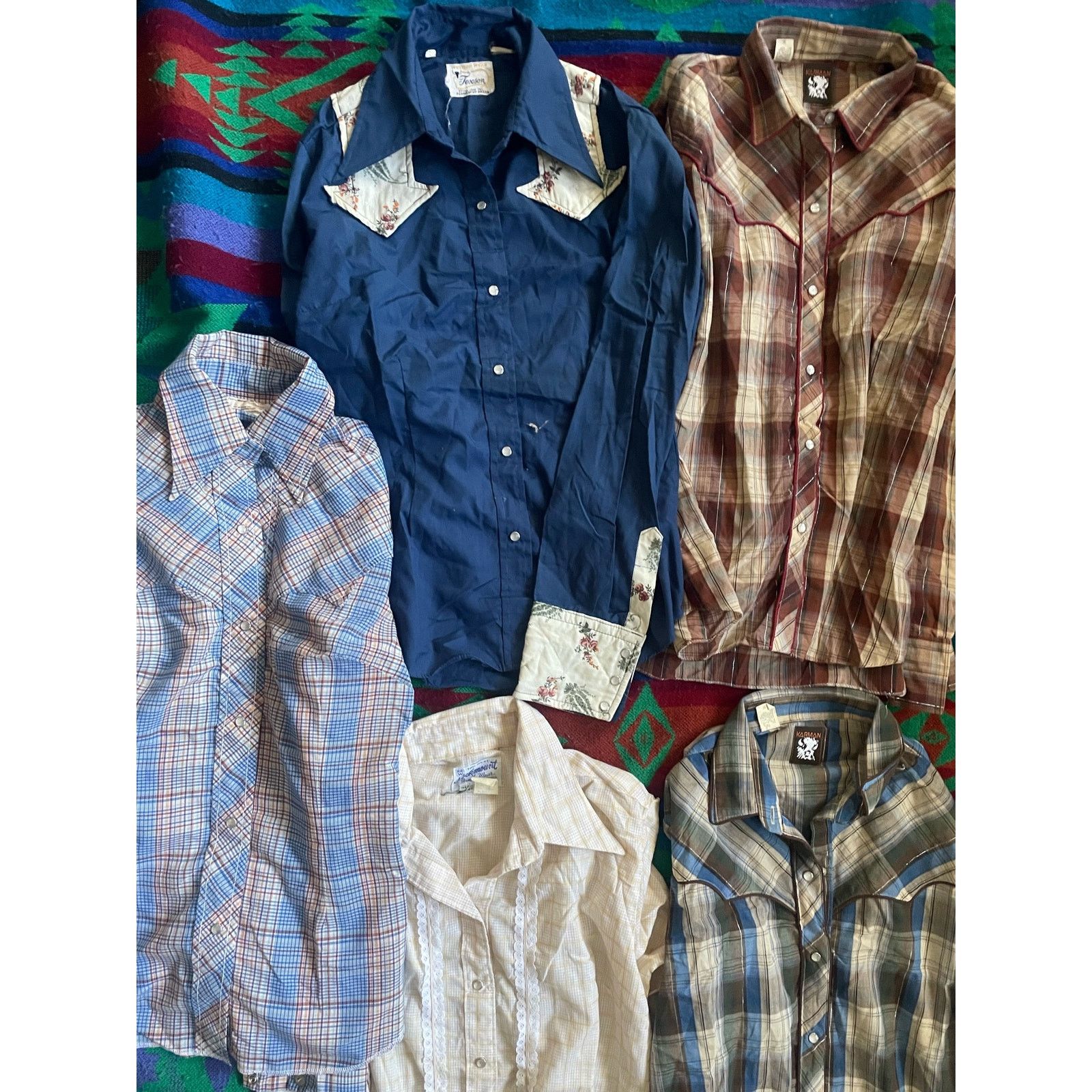 Addict Clothes Japan × Rockmount Ranch Wear Vintage women western pearl snaps long sleeves small/medium Size M / US 6-8 / IT 42-44 - 2 Thumbnail