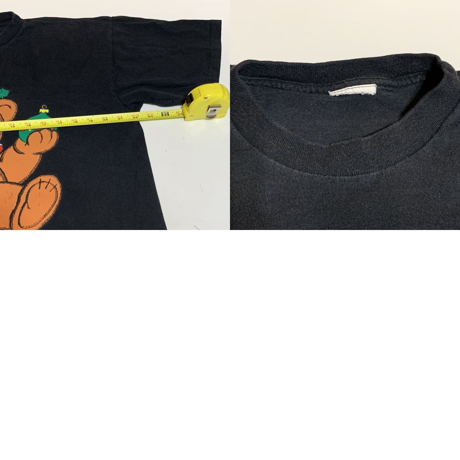 Vintage Vtg Christmas Bear T Shirt Black Large 1990s Single Stitch Graphic Tee Men Womens Christmas Happy Holidays +0? Size US L / EU 52-54 / 3 - 8 Thumbnail