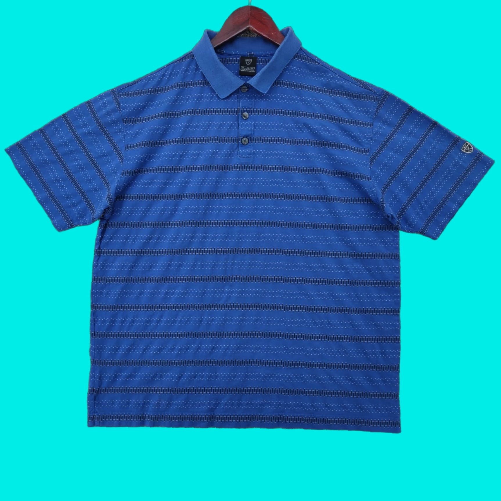 Nike Nike Golf Polo Shirt Mens XL Blue Striped Short Sleeve Button Outdoor Golf Size US XL / EU 56 / 4 - 1 Thumbnail