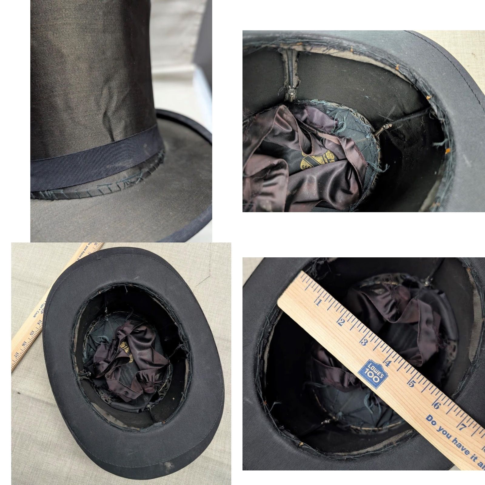 Vintage VINTAGE 1800s 1900s antique TOP HAT stovepipe 7-1/4 black SILK FRANCE Victorian Edwardian Top Hat Mens Silk 7-1/4 Black France Victorian 1800s 1900s Size US M / EU 48-50 / 2 - 8 Thumbnail