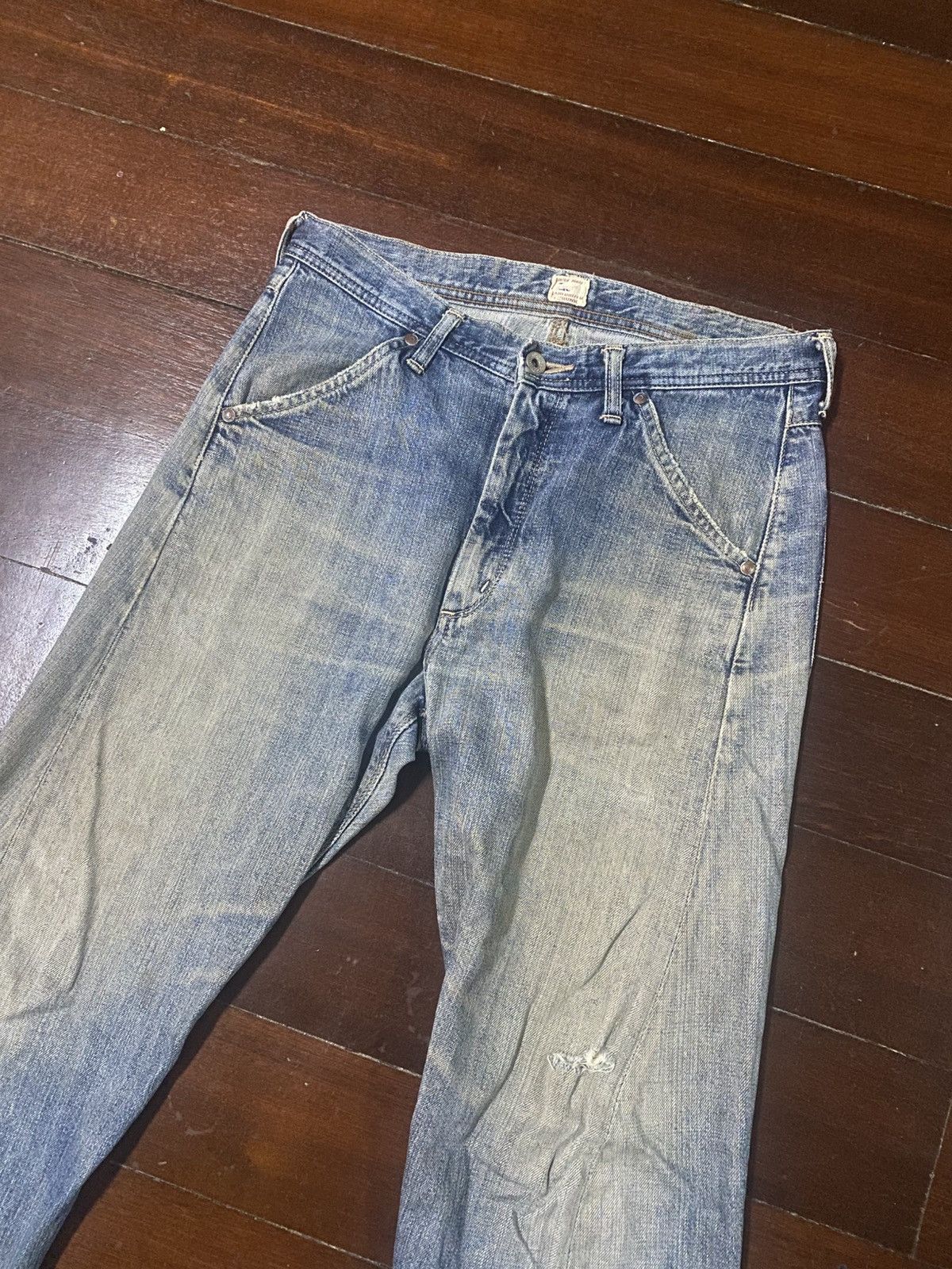 Lee Repro Vintage 50s Lee Jeans Sanforized mud wash distressed Size US 33 - 5 Thumbnail