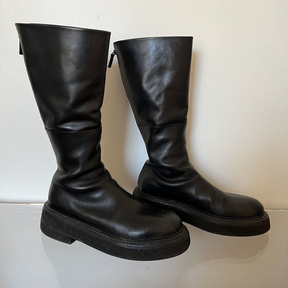 Marsell Marsèll Carretta Knee-High Leather Boots Black Size US 11 / EU 44 - 2 Thumbnail