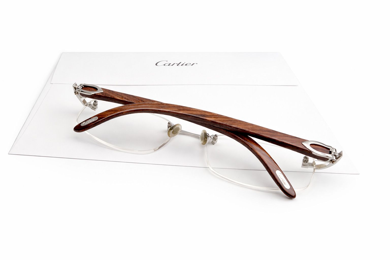 Cartier Luxury Vintage Cartier Bubinga Wood Eyewear – Authentic Size ONE SIZE - 5 Thumbnail