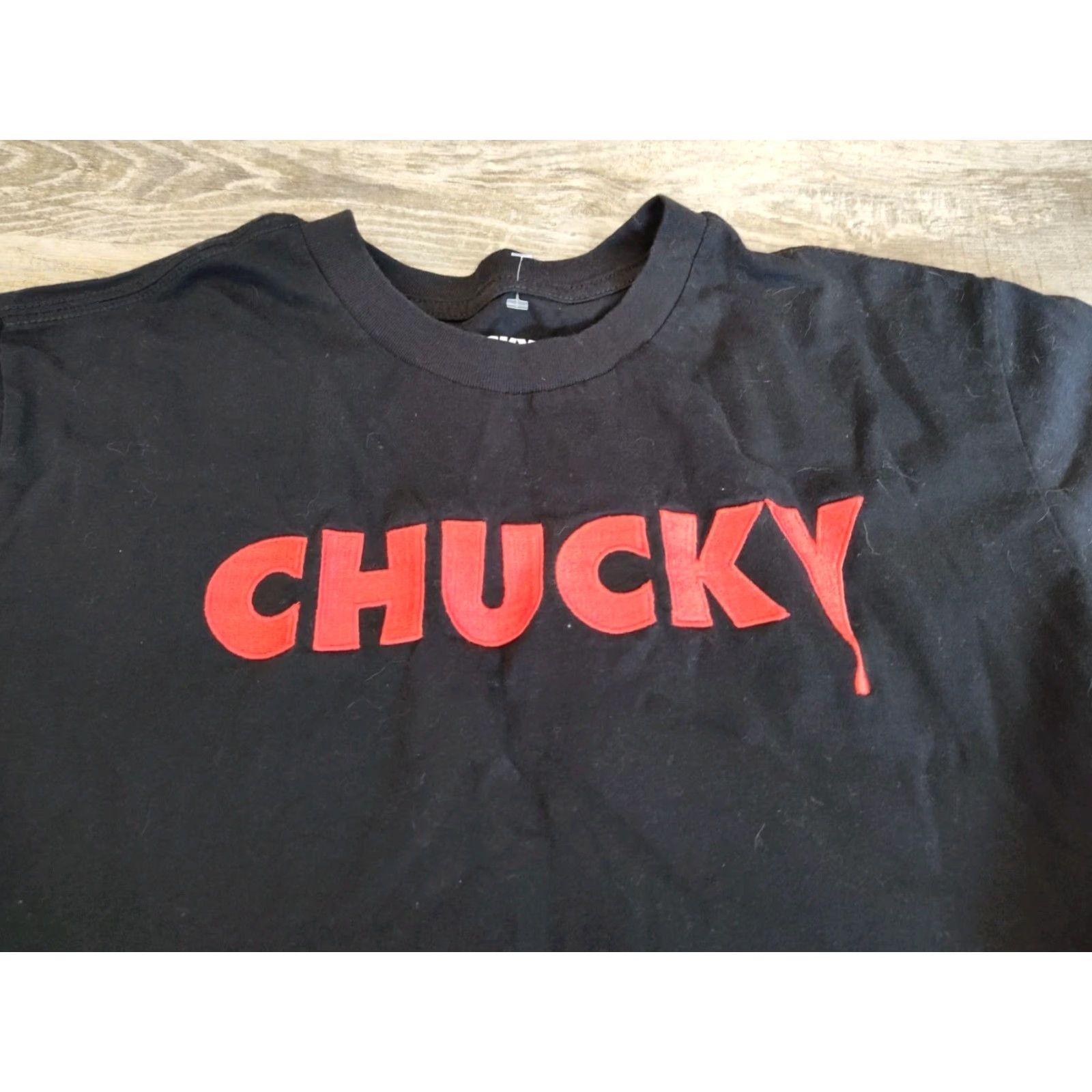 Vintage VINTAGE Chucky T-Shirt Adults Large Black Graphic Print Short Sleeve Unisex 90s Horror Costume Size US L / EU 52-54 / 3 - 6 Thumbnail