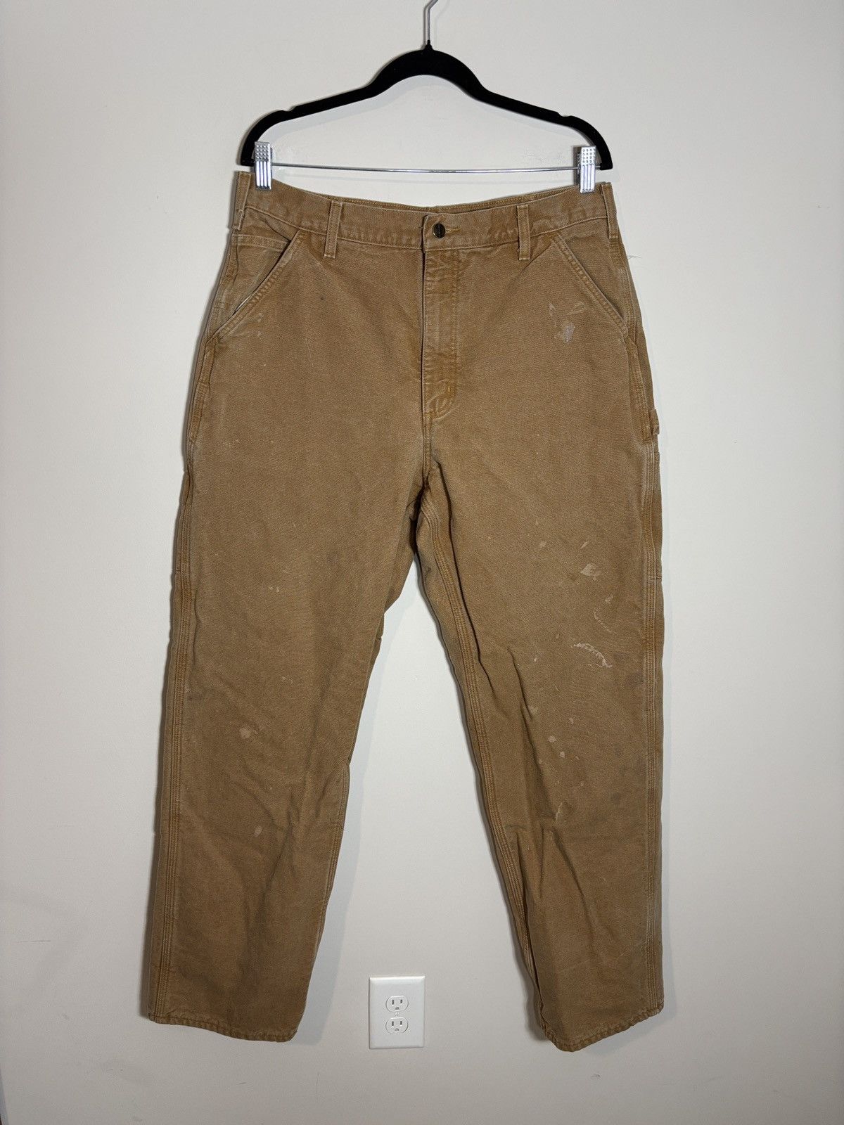Carhartt Vintage Carhartt B111 BRN Carpenter Work Pants Flannel 34x33 Size US 34 / EU 50 - 1 Thumbnail