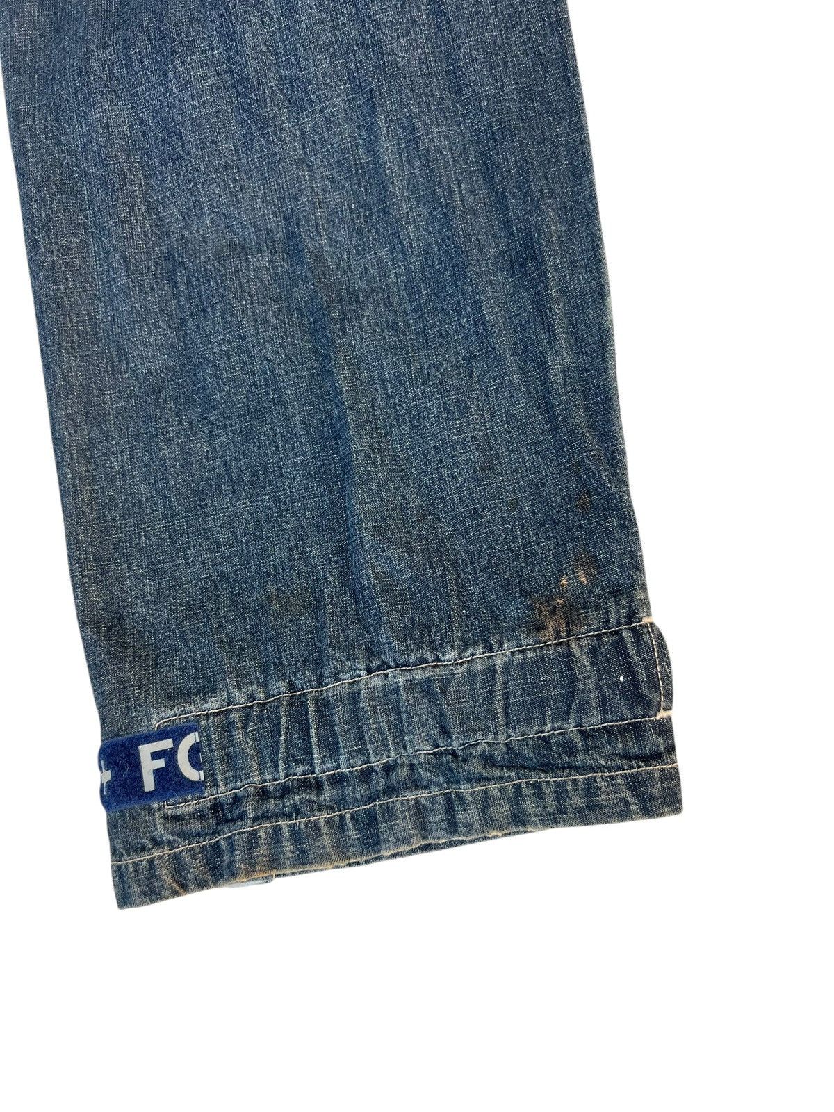 Marithe + Francois Girbaud 90s MFG Dirty Mud Stains Denim Blue Strap Bondage Jeans Size US 36 / EU 52 - 18 Thumbnail