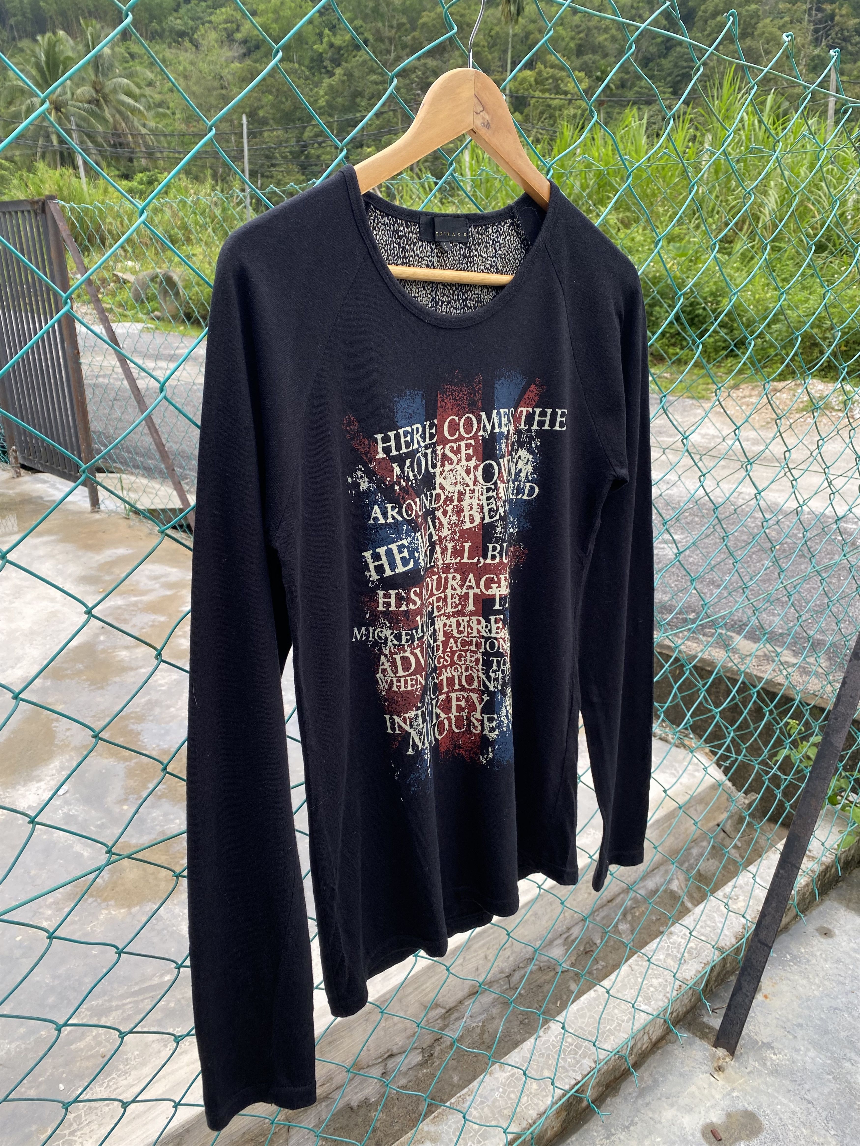 Spinash uk flag punk style long sleeve tees