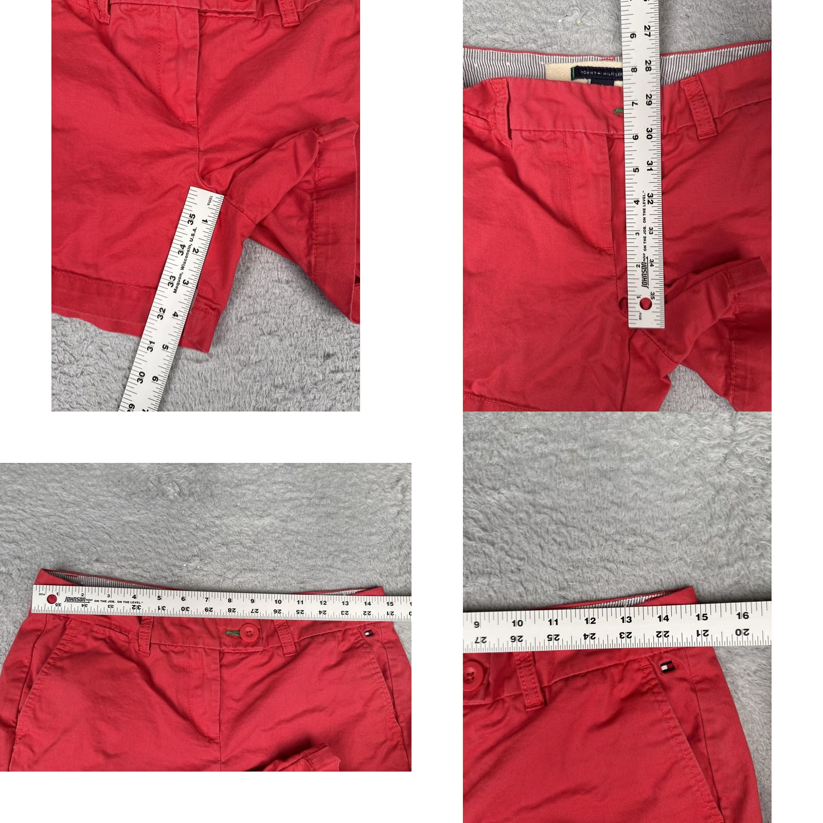 Tommy Hilfiger Tommy Hilfiger Shorts Womens 4 Red Chino Twill Flat Front Casual Summer 27in Waist 4in Inseam Mens? Womens Size 27" / US 4 / IT 40 - 8 Thumbnail