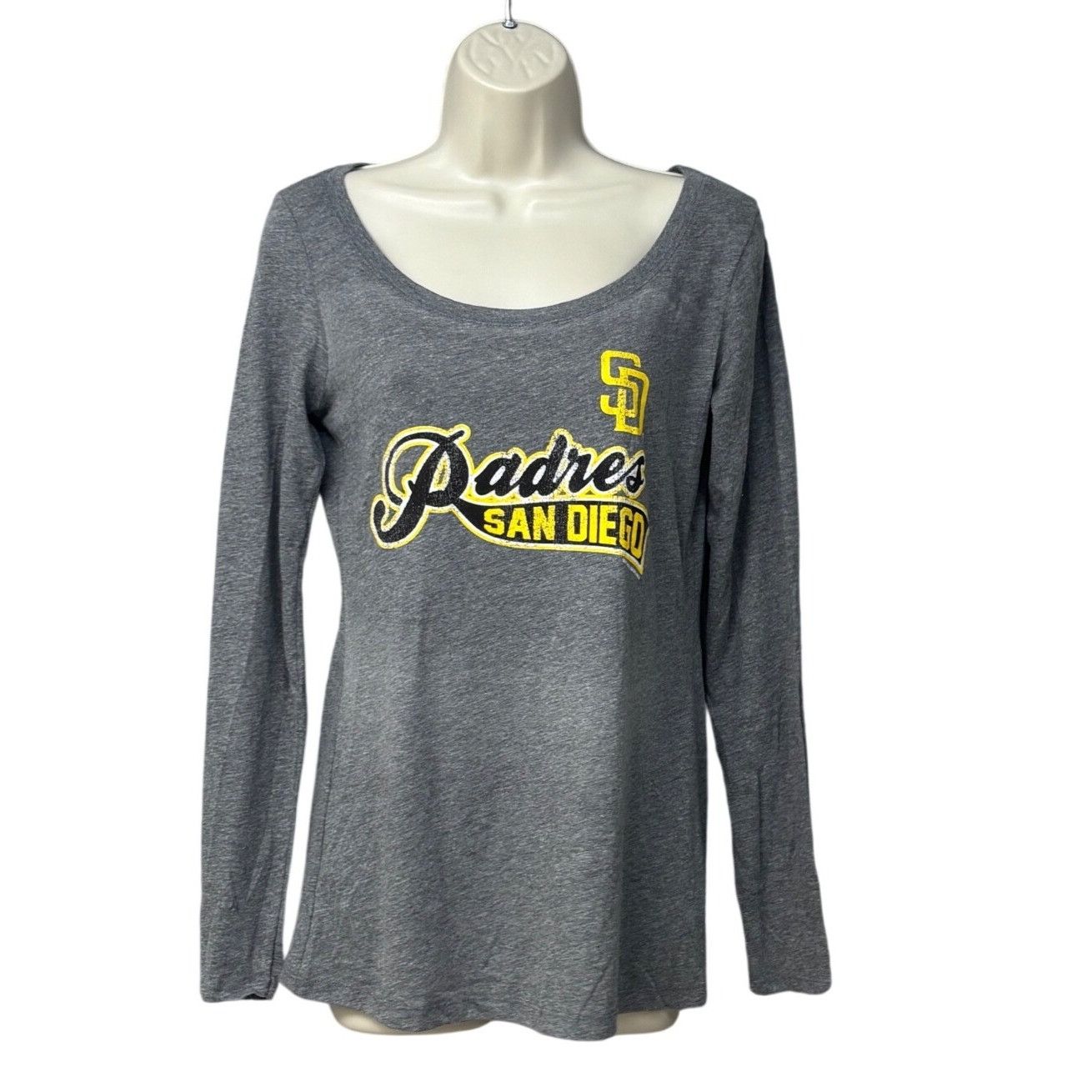 Next Level Apparel San Diego Padres Womens Long Sleeve Gray T-Shirt By Next Lev Size L / US 10 / IT 46 - 11 Thumbnail