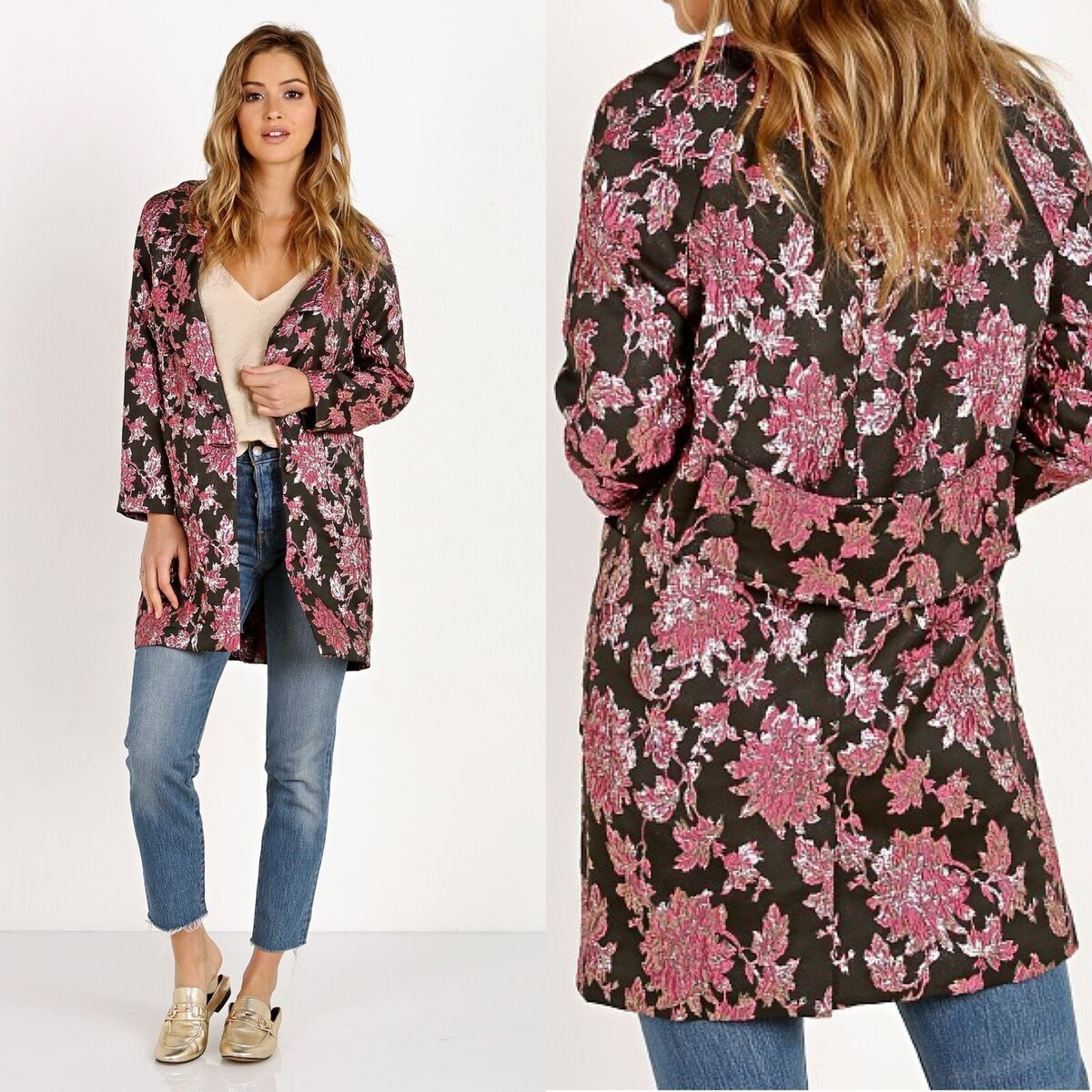 For Love & Lemons For Love and Lemons Luella Layering Coat Metallic Jacquard Size S / US 4 / IT 40 - 1 Thumbnail
