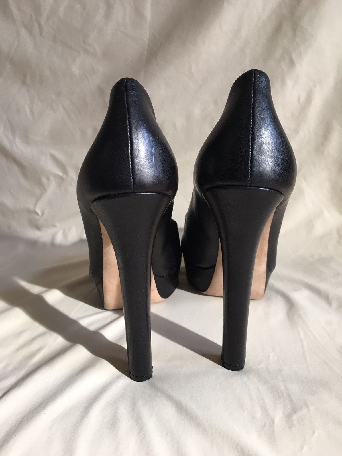 Gucci GUCCI Black Leather Heels Platform Pumps Sandals EU 41 Size US 11 / IT 41 - 7 Thumbnail