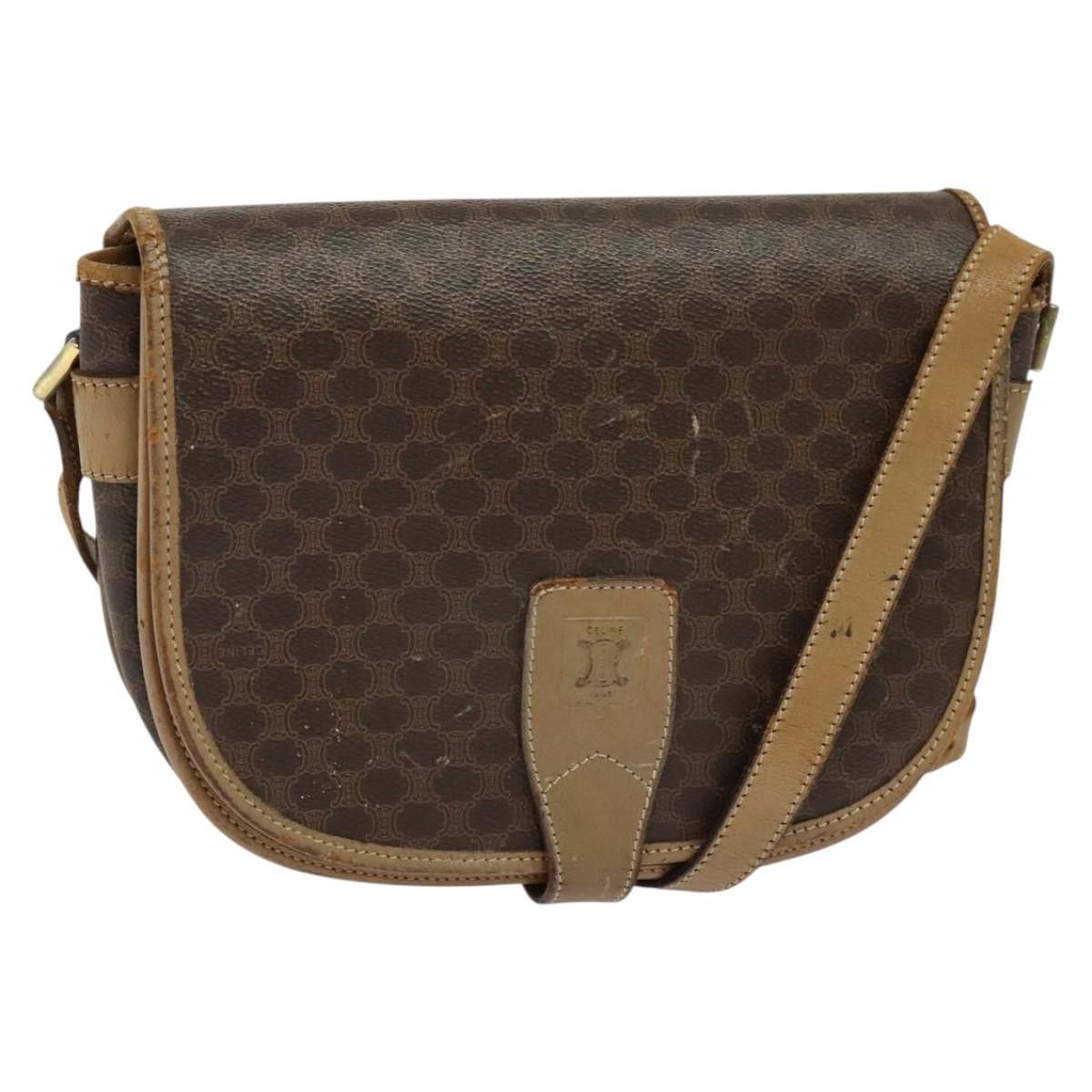 Celine CELINE Macadam Canvas Shoulder Bag Pvc Leather Brown Gold Size ONE SIZE - 1 Thumbnail