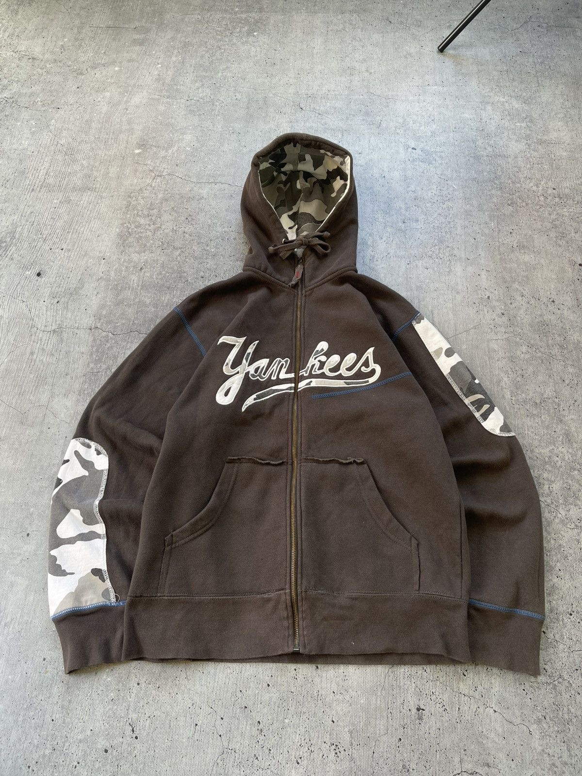 New York Yankees Vintage Brown New York Yankees zip hoodie big logo y2k Size US M / EU 48-50 / 2 - 2 Thumbnail