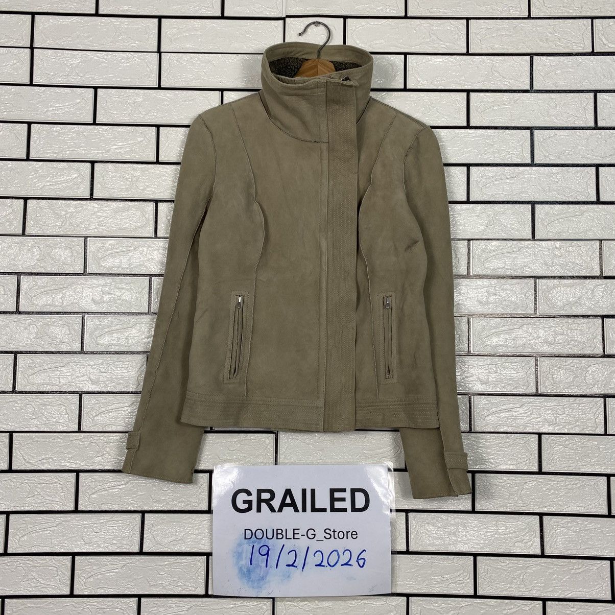 Issey Miyake 📌Cropped Biker Leather Jacket 7 Mamkind Double Collar Size US XS / EU 42 / 0 - 1 Thumbnail