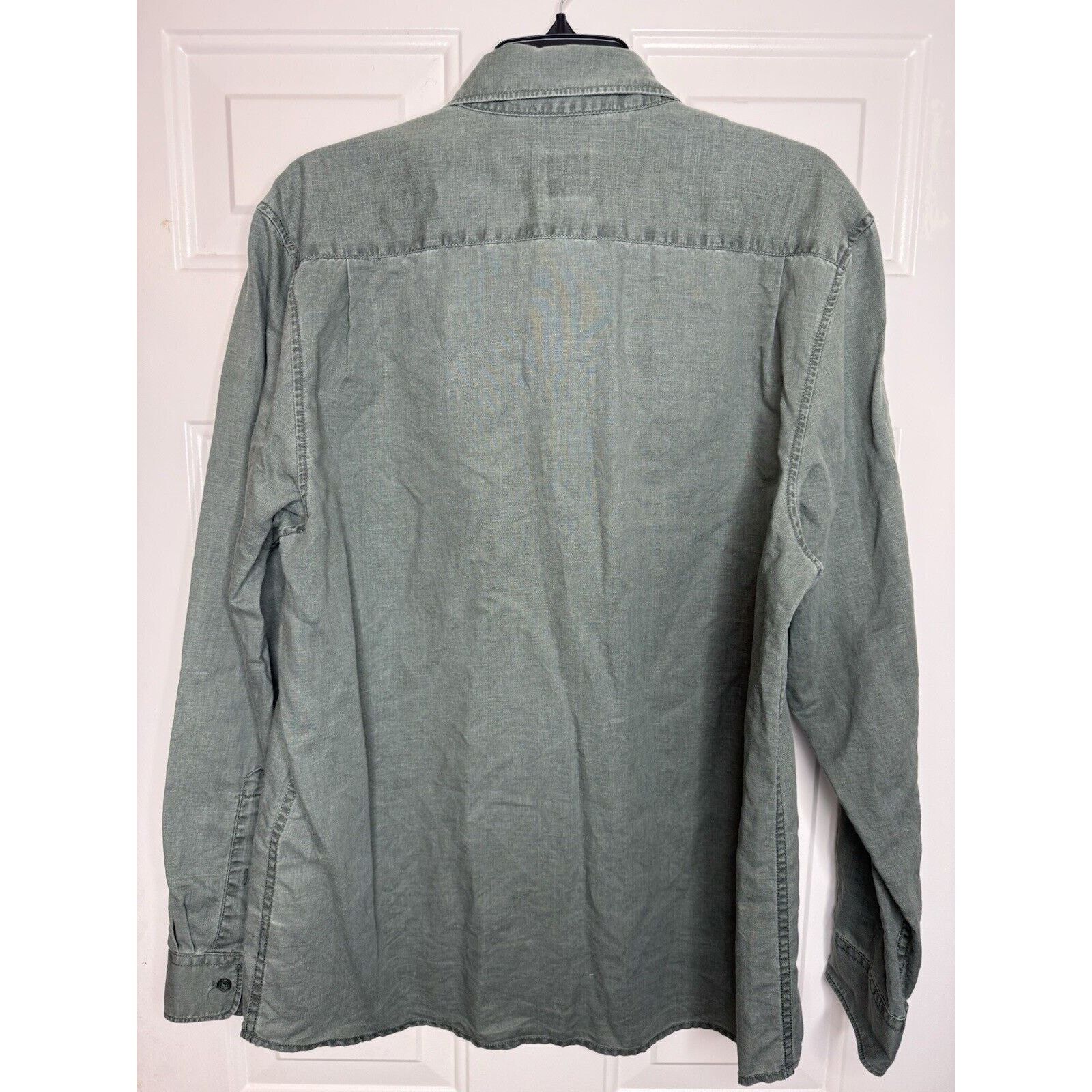 Old Navy OLD NAVY Linen Blend Button Down Shirt Mens Large Green Polo Size US L / EU 52-54 / 3 - 7 Thumbnail