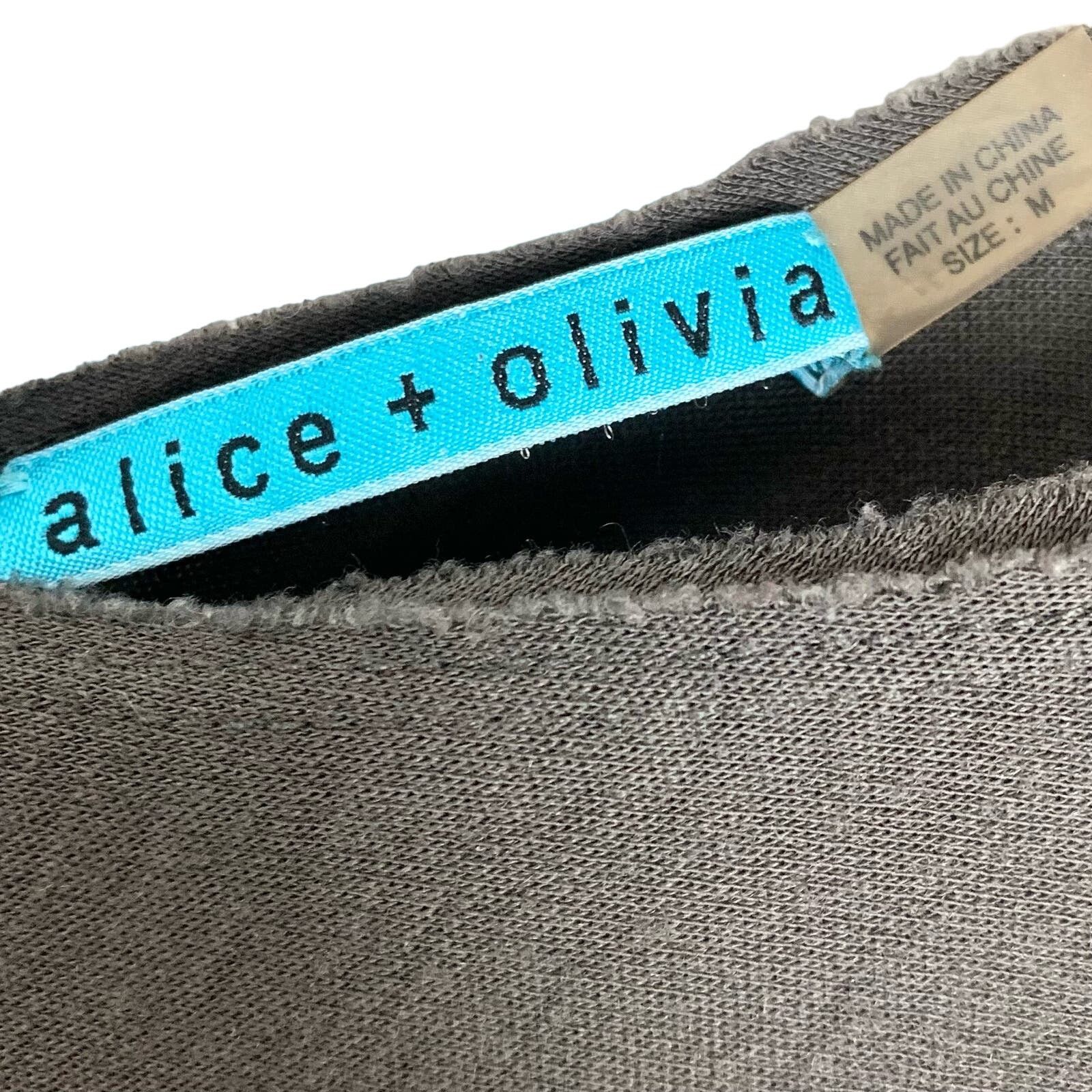 Alice + Olivia Alice + Olivia Batwing Dress Dolman Sleeve Gray Black Size M / US 6-8 / IT 42-44 - 3 Thumbnail